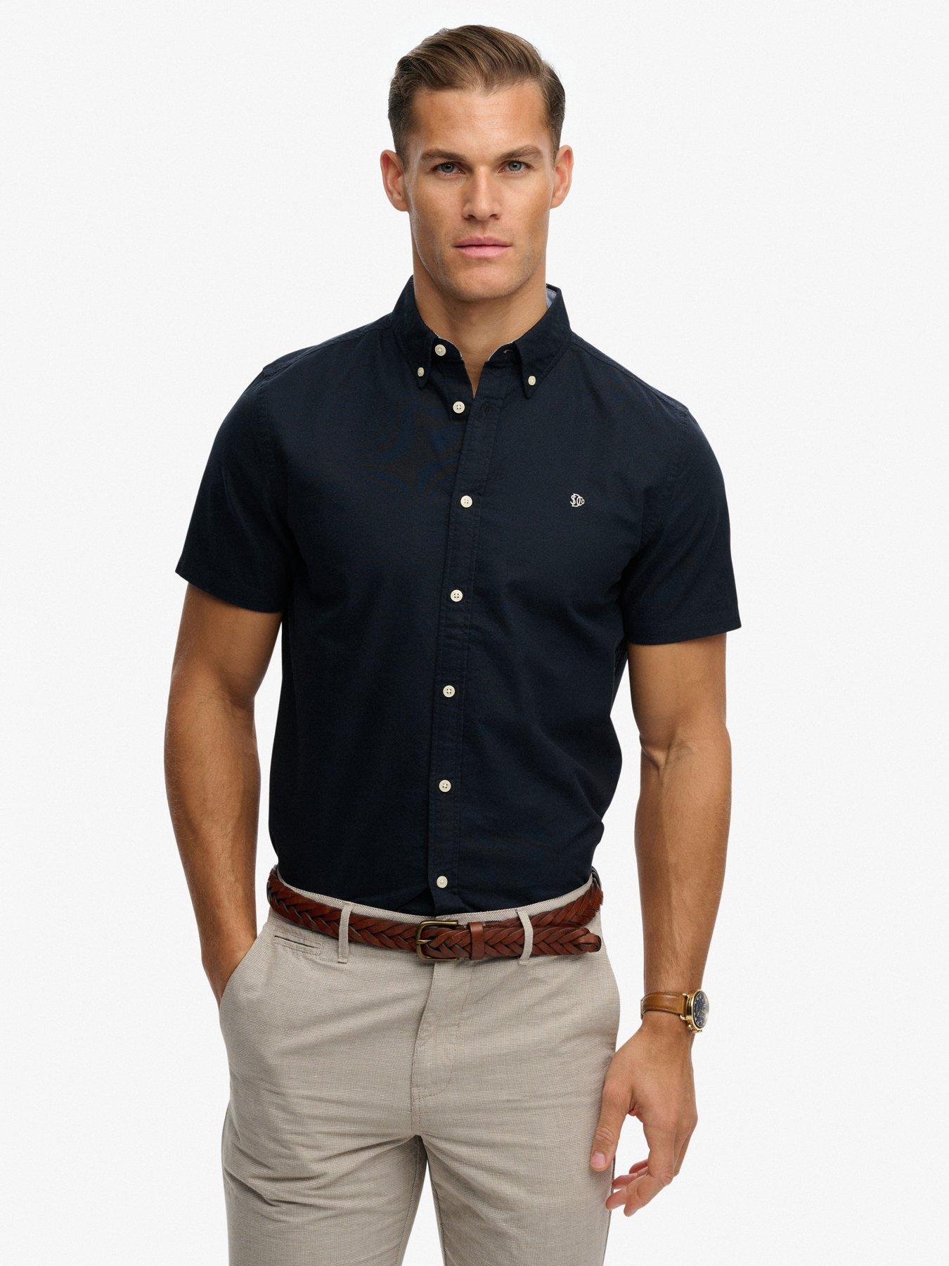 Image 1 of 5 of Superdry Preppy Oxford Short Sleeve Shirt - Navy