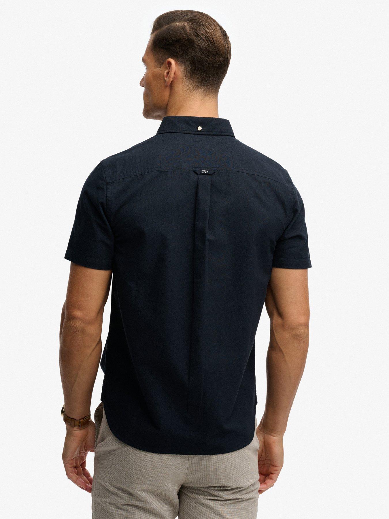 Image 2 of 5 of Superdry Preppy Oxford Short Sleeve Shirt - Navy