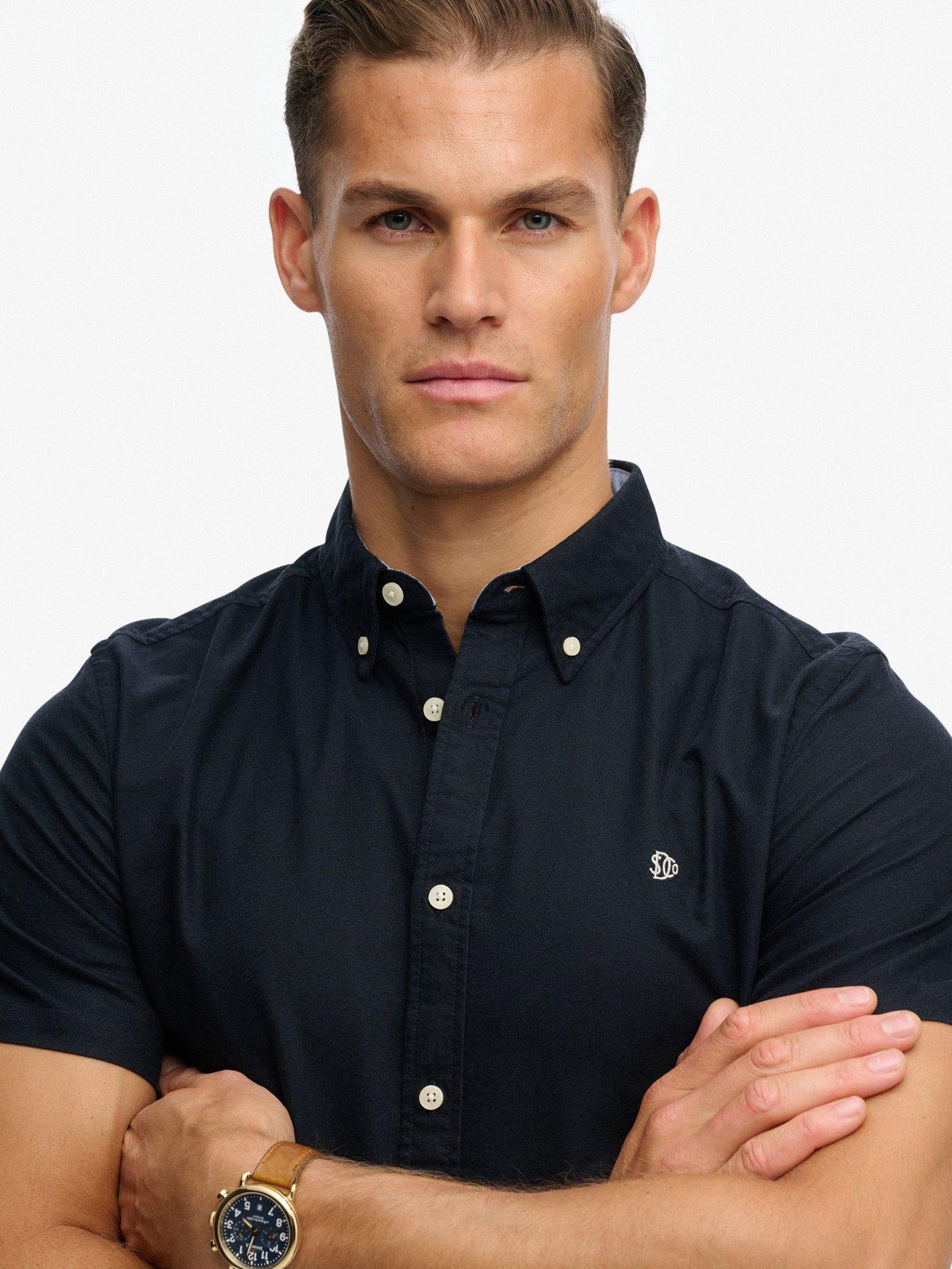 Image 4 of 5 of Superdry Preppy Oxford Short Sleeve Shirt - Navy
