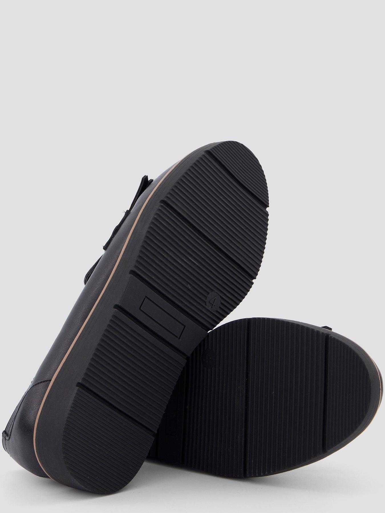 Image 4 of 6 of The Very Collection Wide Fit Flatform Tassle Loafer - Black