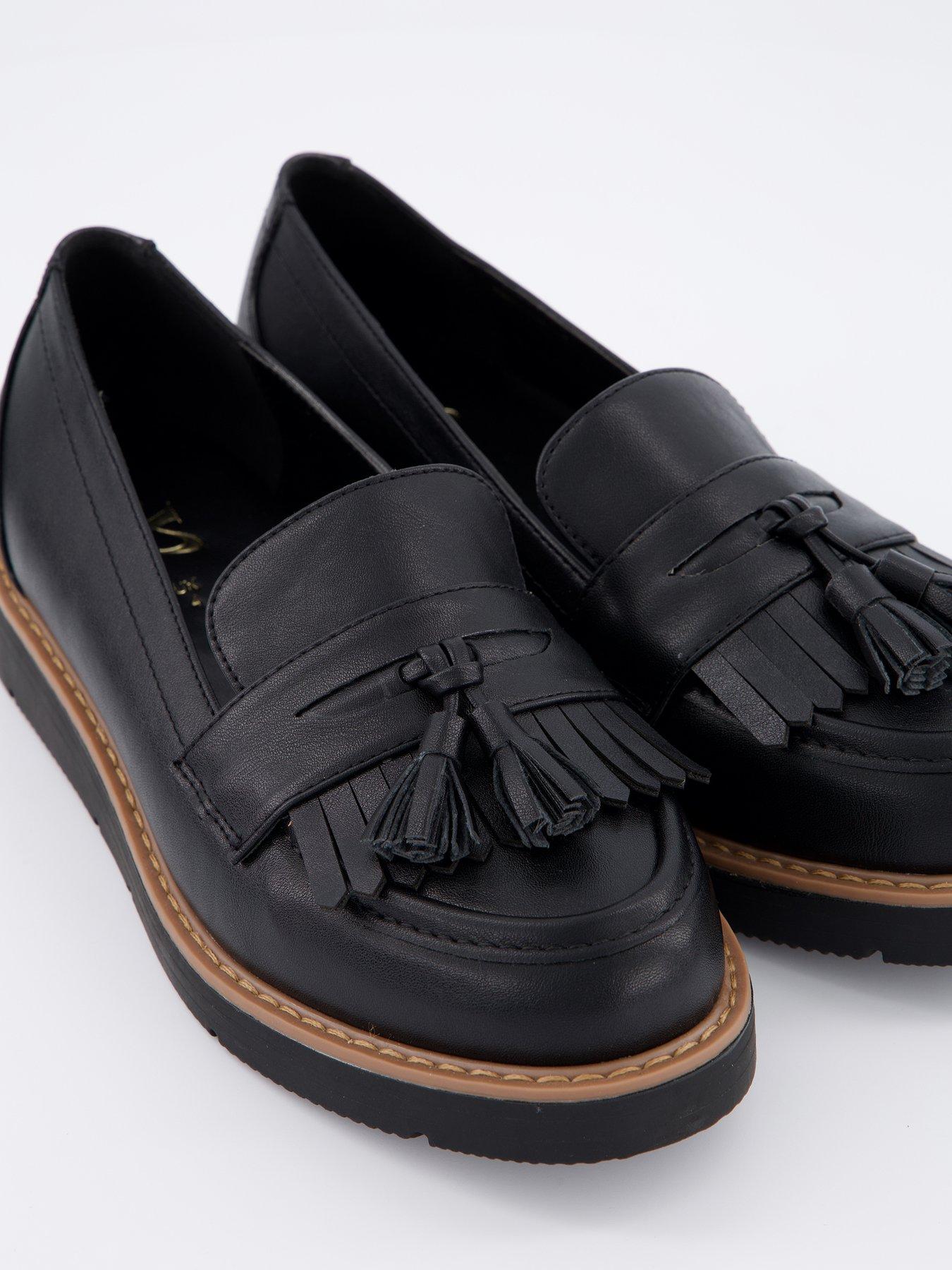 Image 5 of 6 of The Very Collection Wide Fit Flatform Tassle Loafer - Black