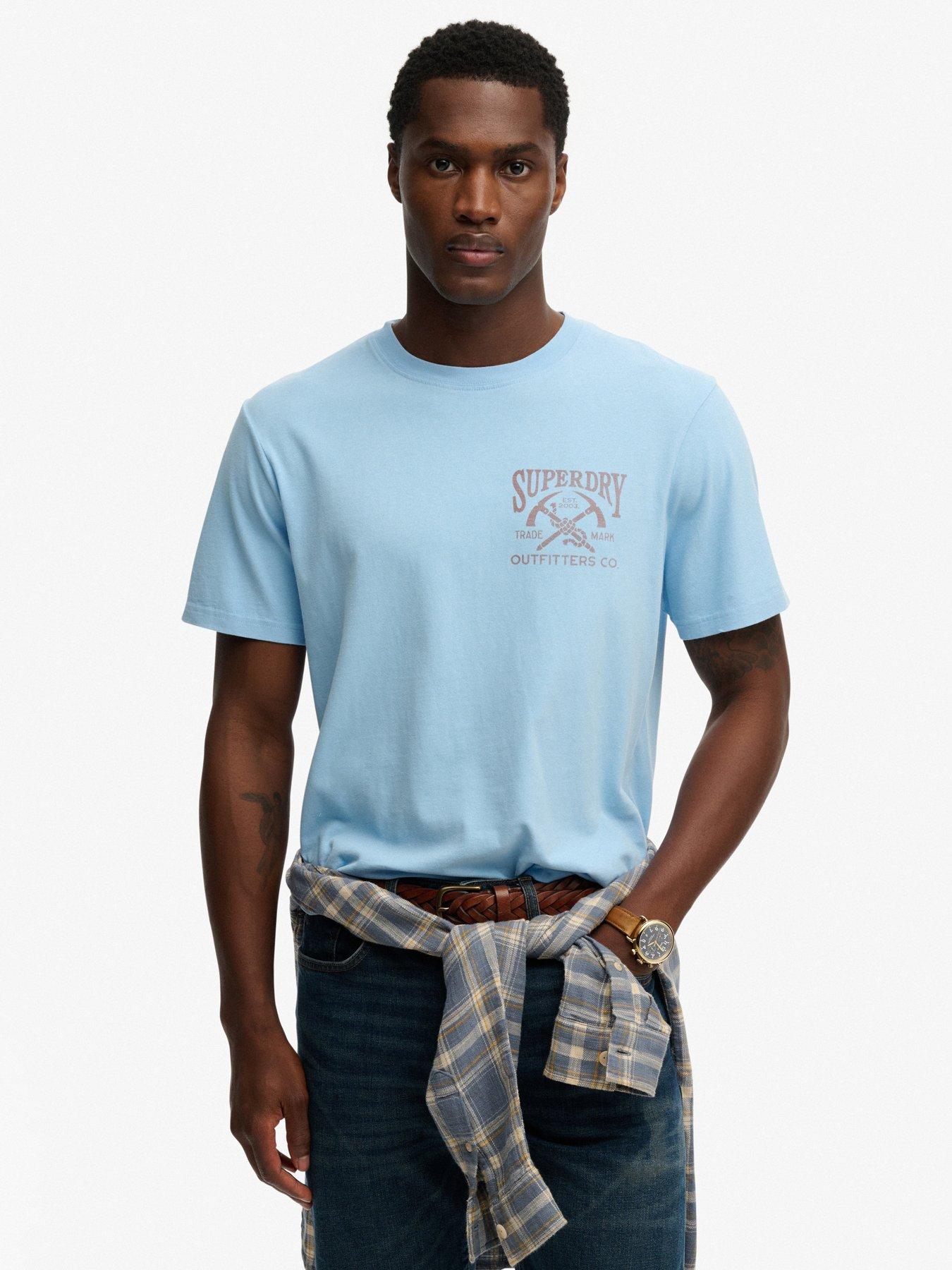 Image 1 of 6 of Superdry Outdoors Mountain Relaxed T-Shirt - Light Blue