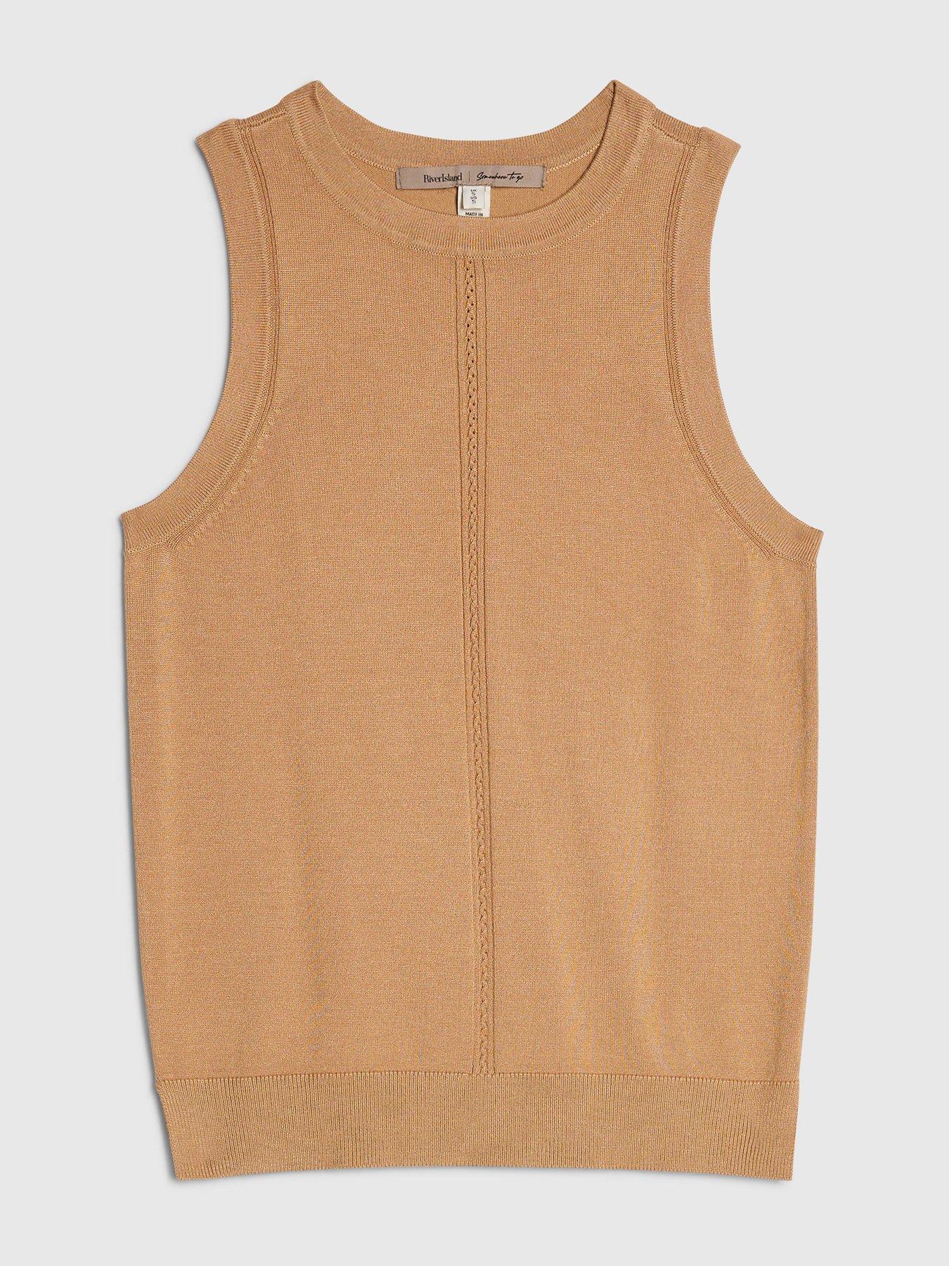 Image 6 of 6 of River Island Clean Vest Top - Brown