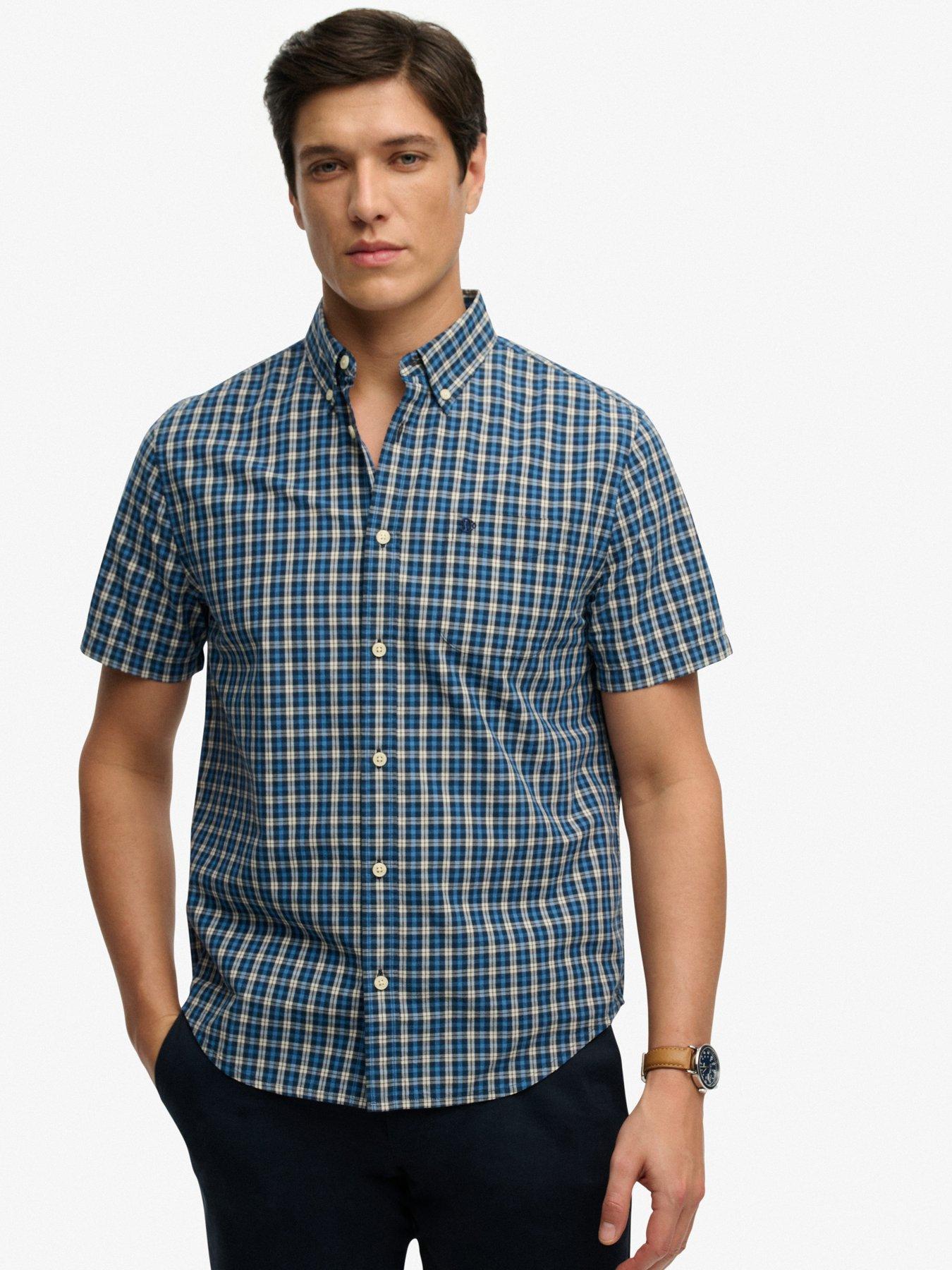 Image 1 of 5 of Superdry Preppy Poplin Short Sleeve Shirt - Navy