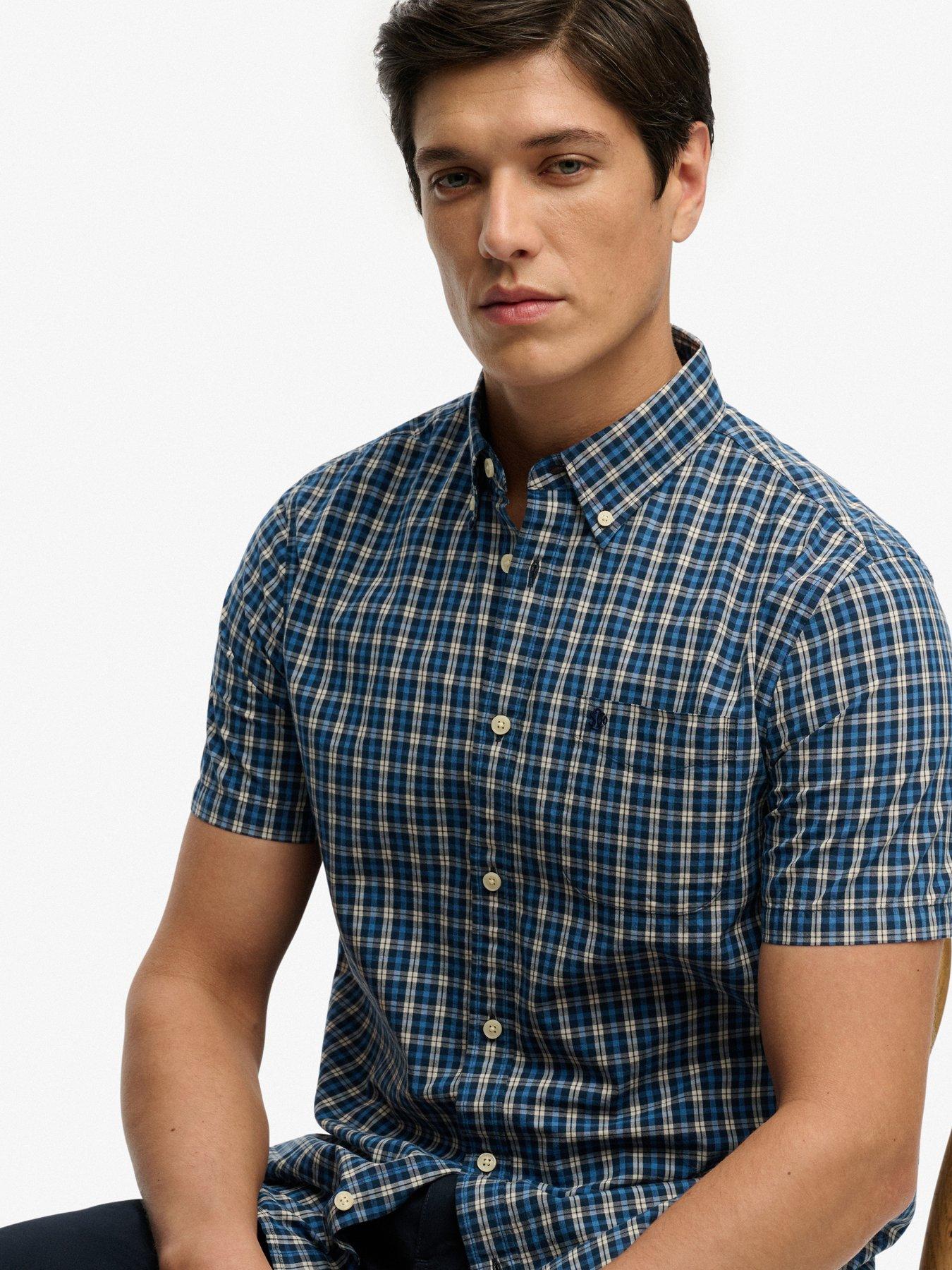 Image 4 of 5 of Superdry Preppy Poplin Short Sleeve Shirt - Navy