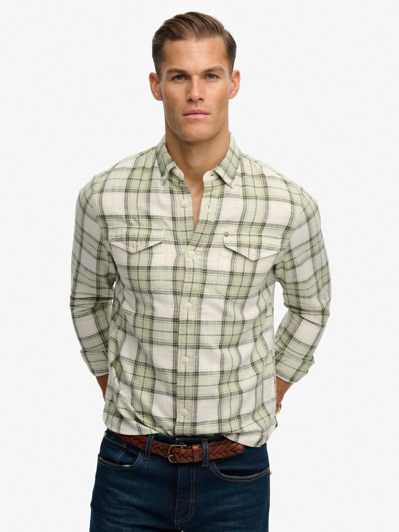 superdry-merchant-lite-check-shirt-green