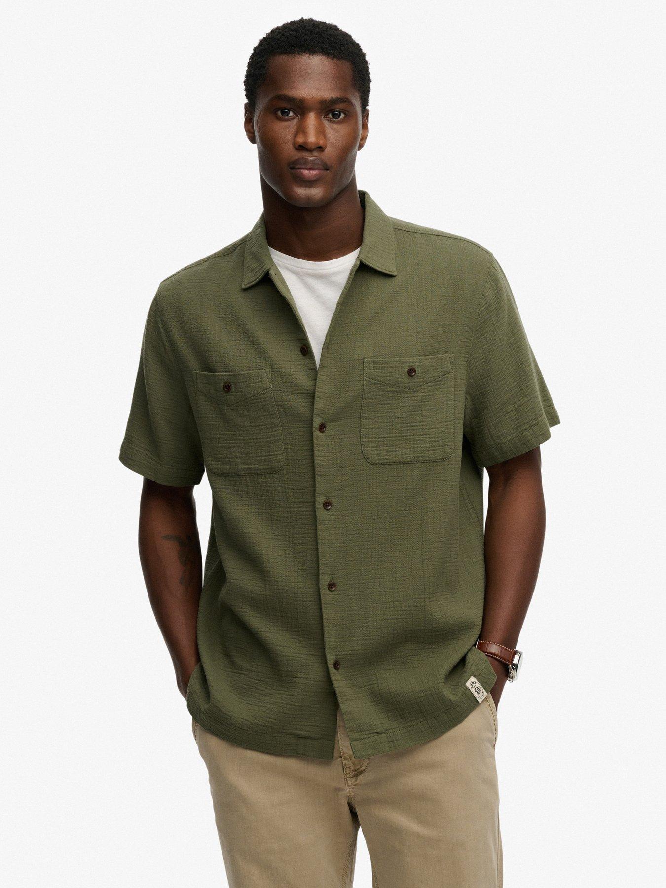 Superdry Merchant Textured Short Sleeve Shirt - Green