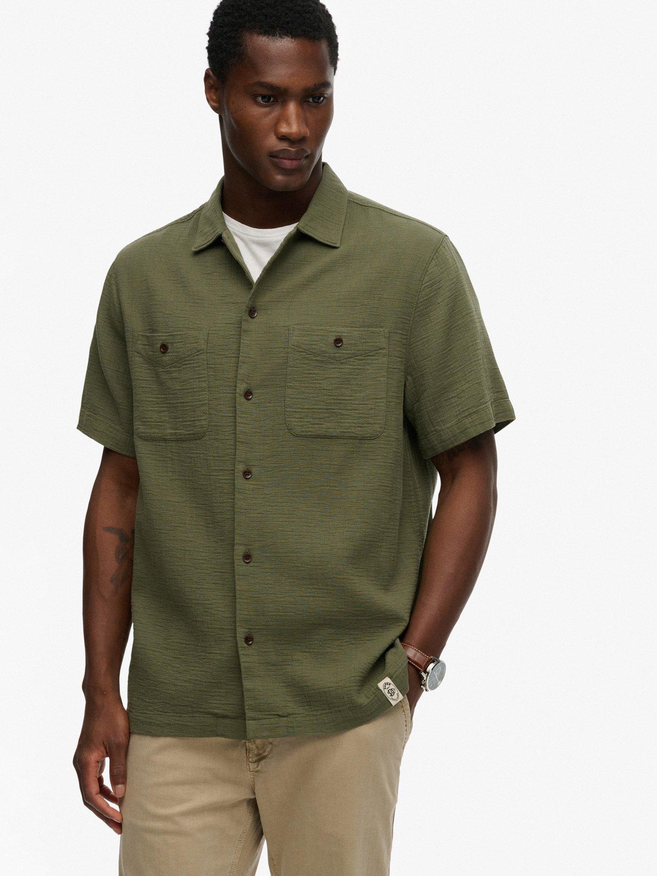Image 5 of 5 of Superdry Superdry Merchant Textured Short Sleeve Shirt - Green