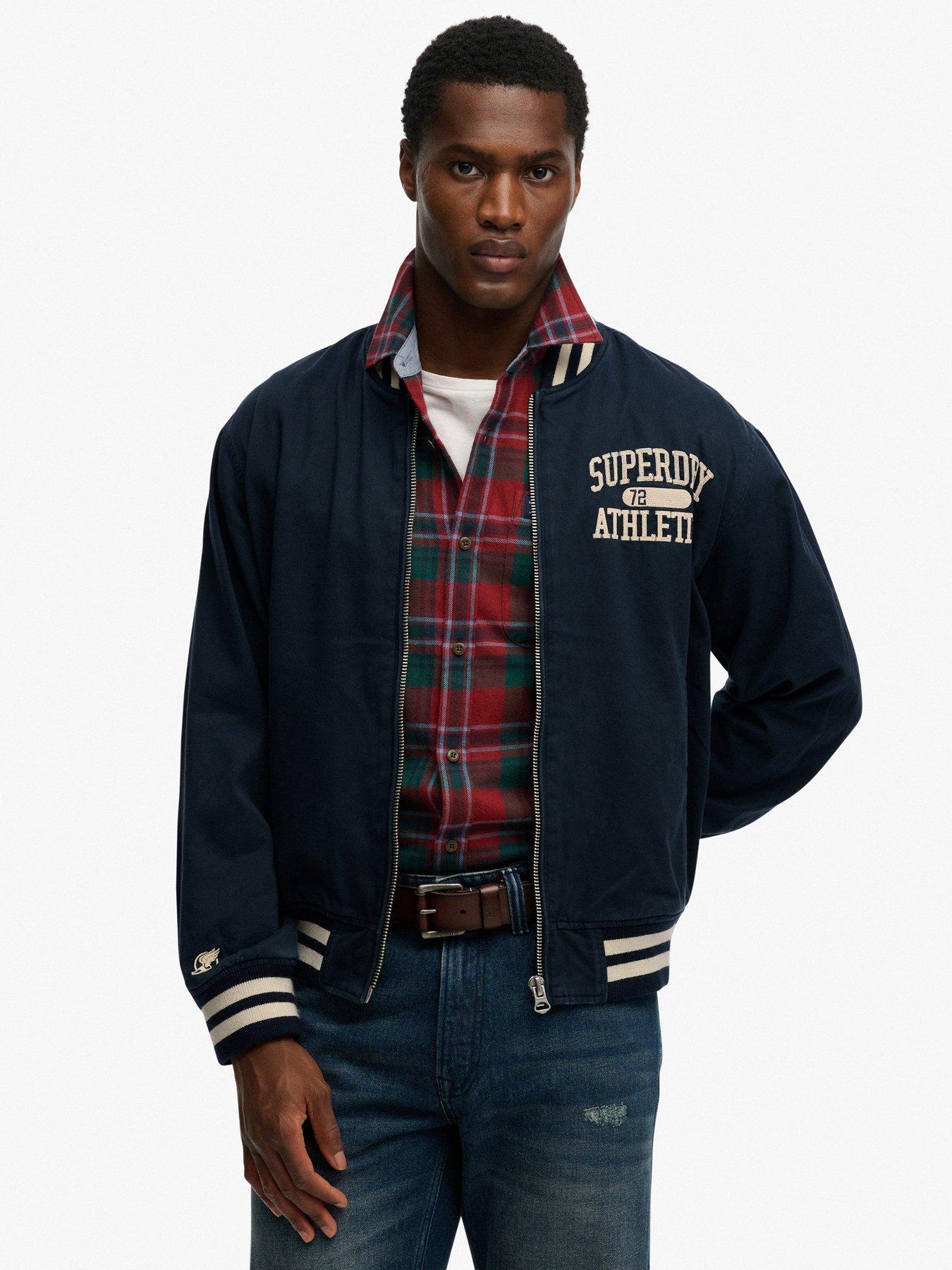 Superdry Twill Varsity Bomber Jacket - Navy