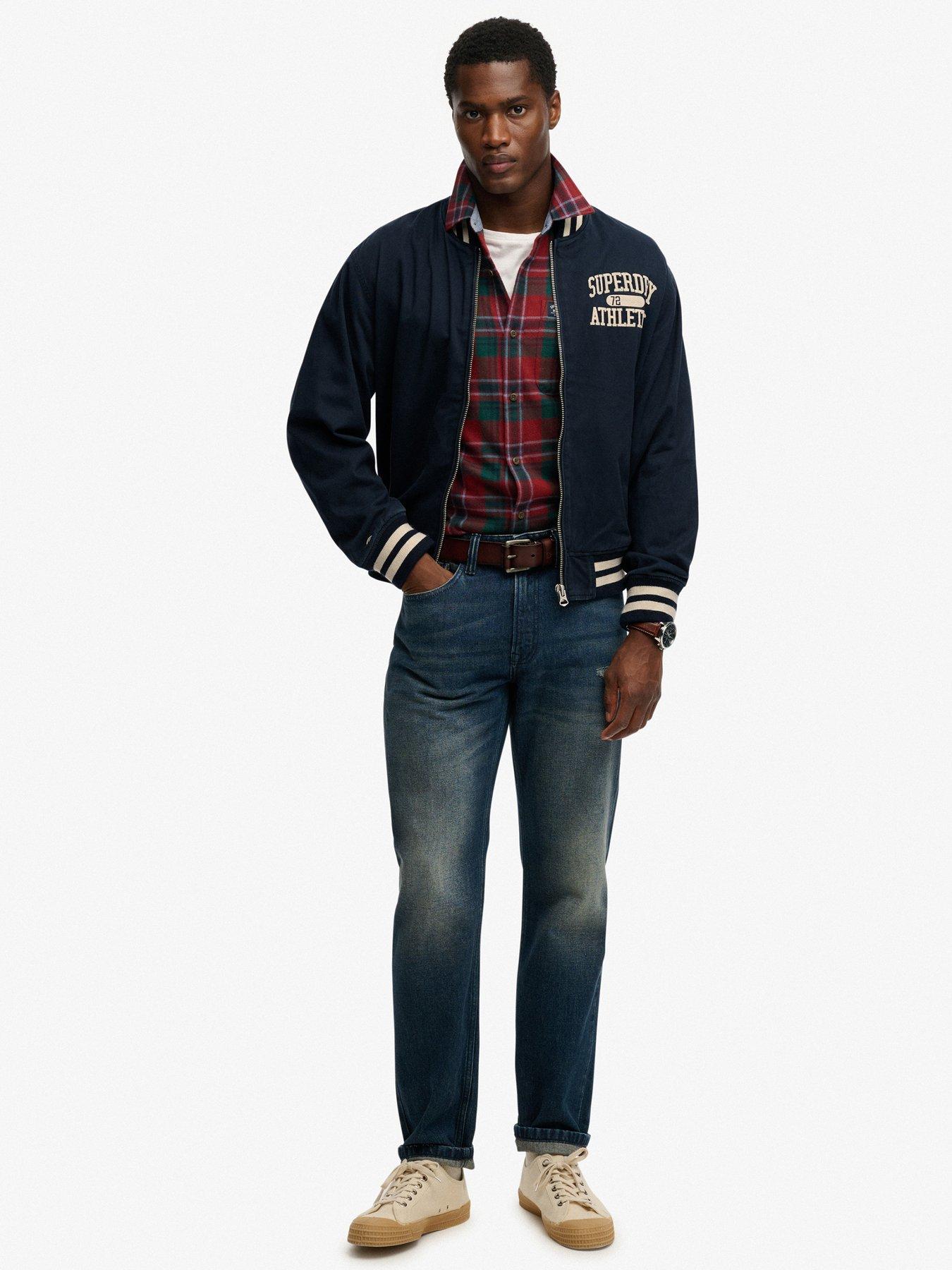 Image 3 of 7 of Superdry Superdry Twill Varsity Bomber Jacket - Navy