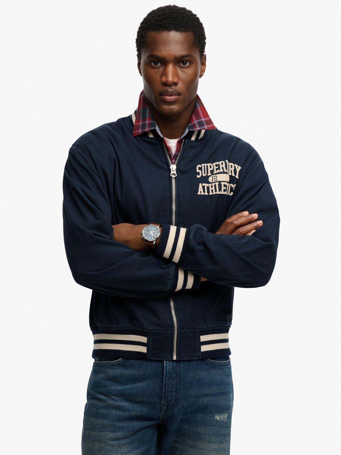 Image 5 of 7 of Superdry Superdry Twill Varsity Bomber Jacket - Navy