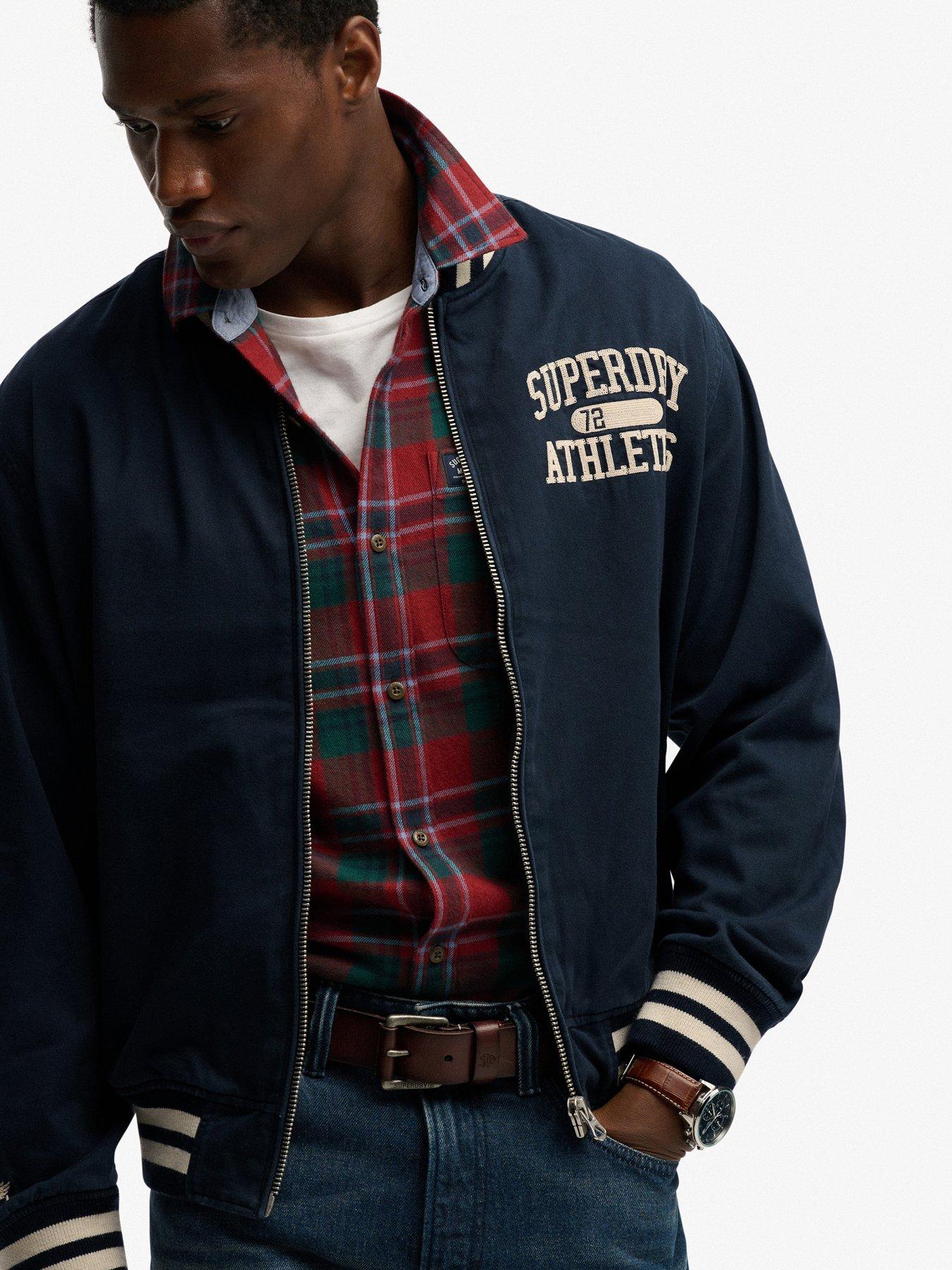 Image 6 of 7 of Superdry Superdry Twill Varsity Bomber Jacket - Navy