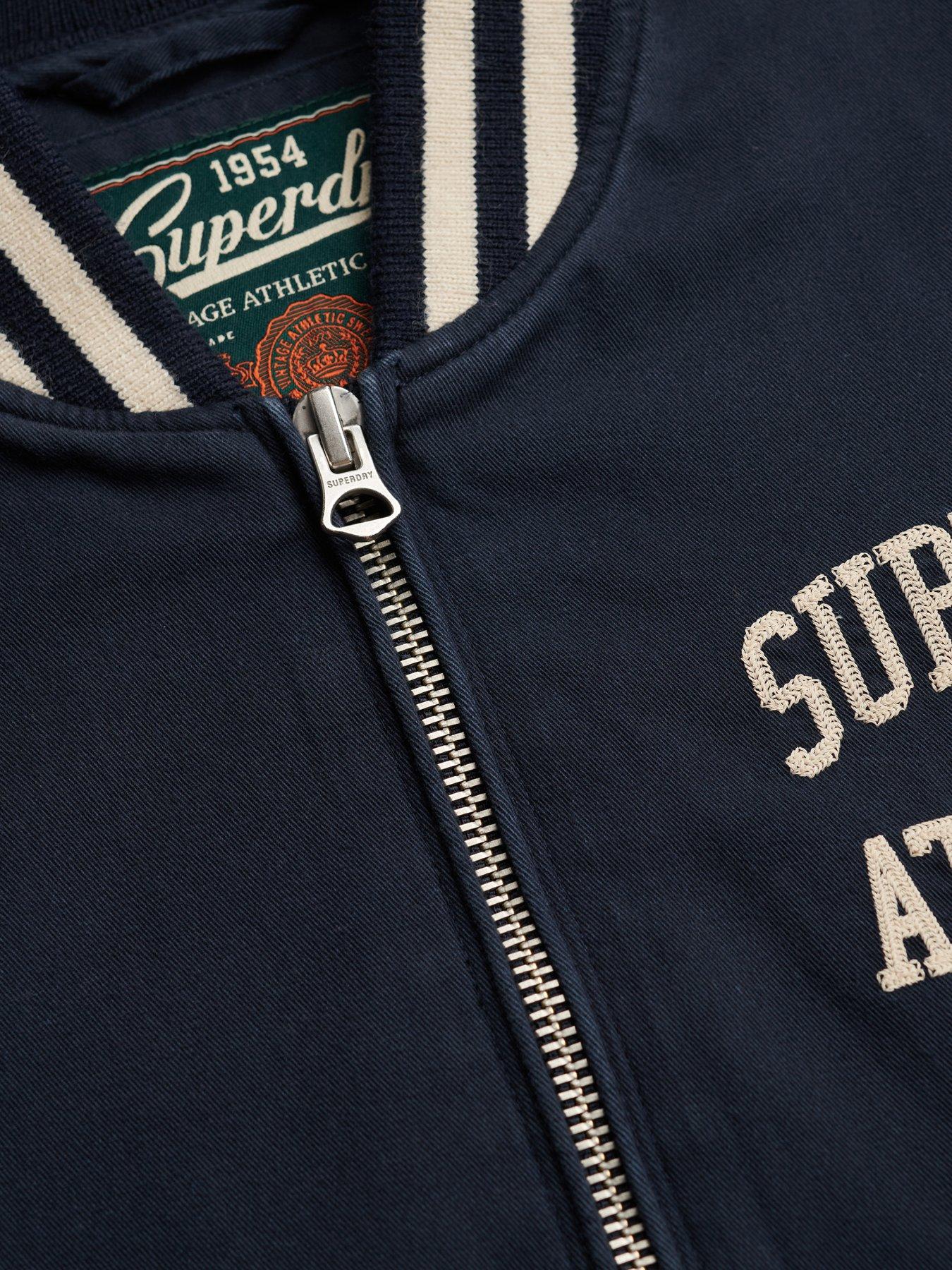 Image 7 of 7 of Superdry Superdry Twill Varsity Bomber Jacket - Navy
