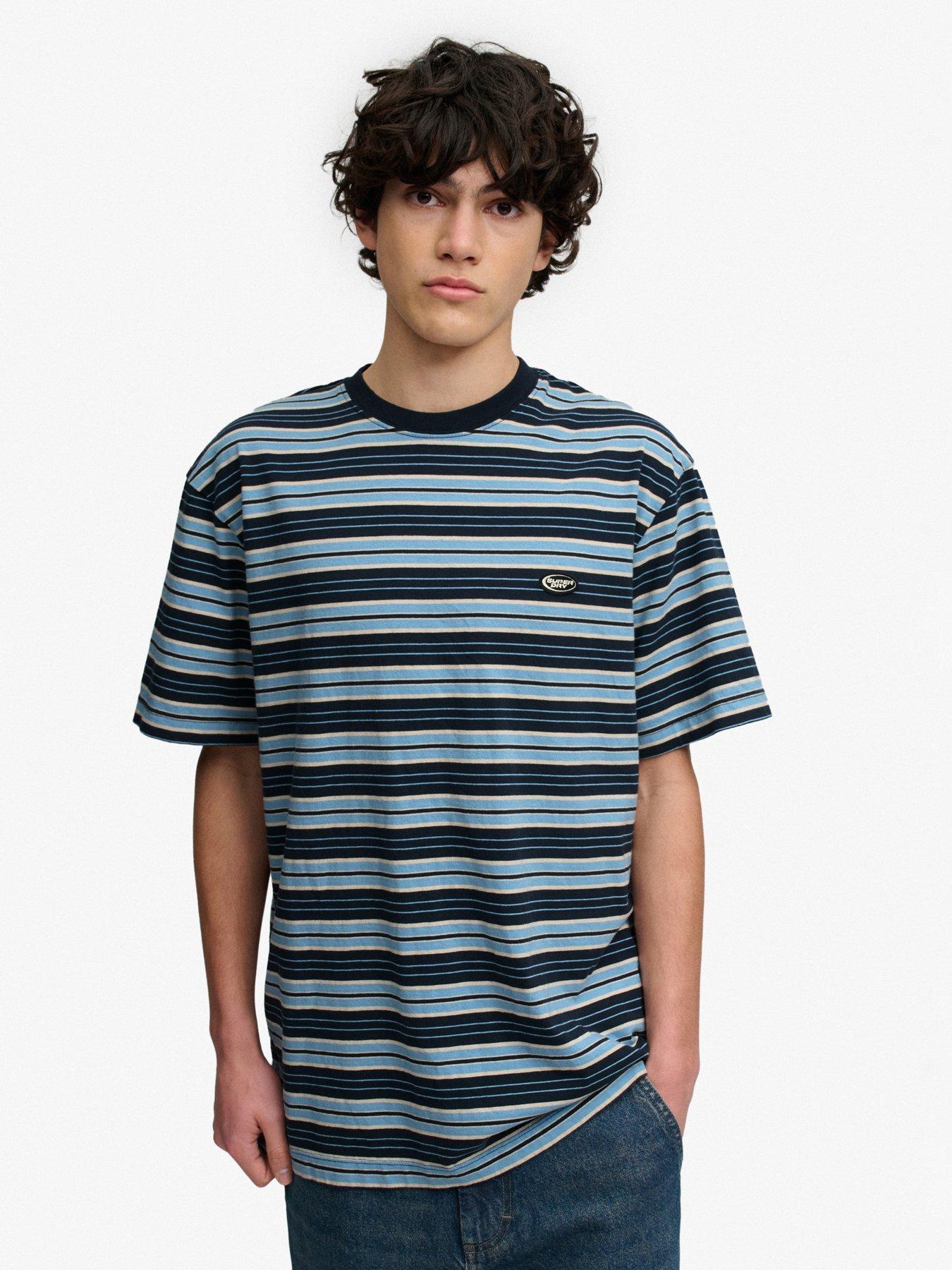 Superdry Oversized Stripe T-Shirt - Blue