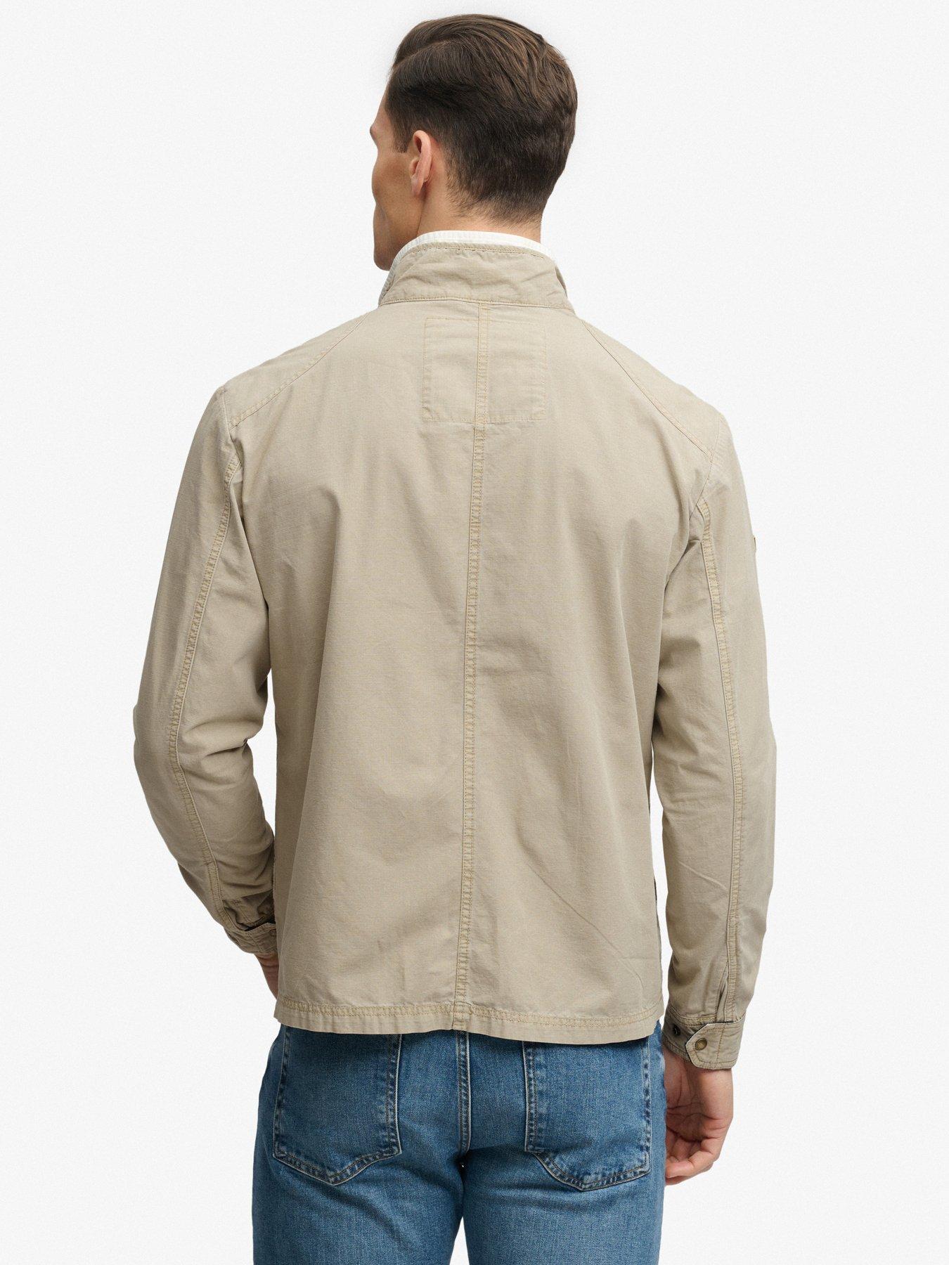 Image 2 of 6 of Superdry Superdry Merchant Ripstop Racer Jacket - Beige