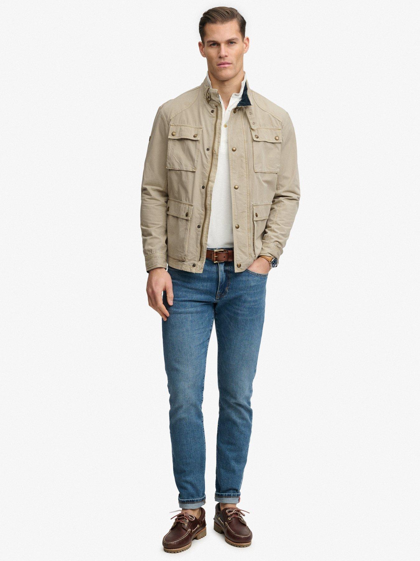 Image 3 of 6 of Superdry Superdry Merchant Ripstop Racer Jacket - Beige
