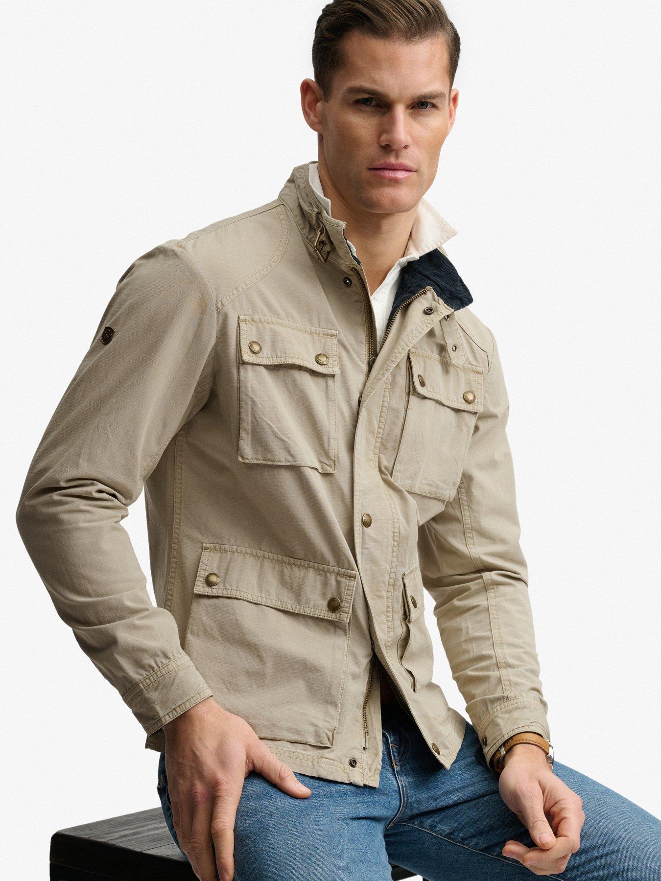 Image 5 of 6 of Superdry Superdry Merchant Ripstop Racer Jacket - Beige