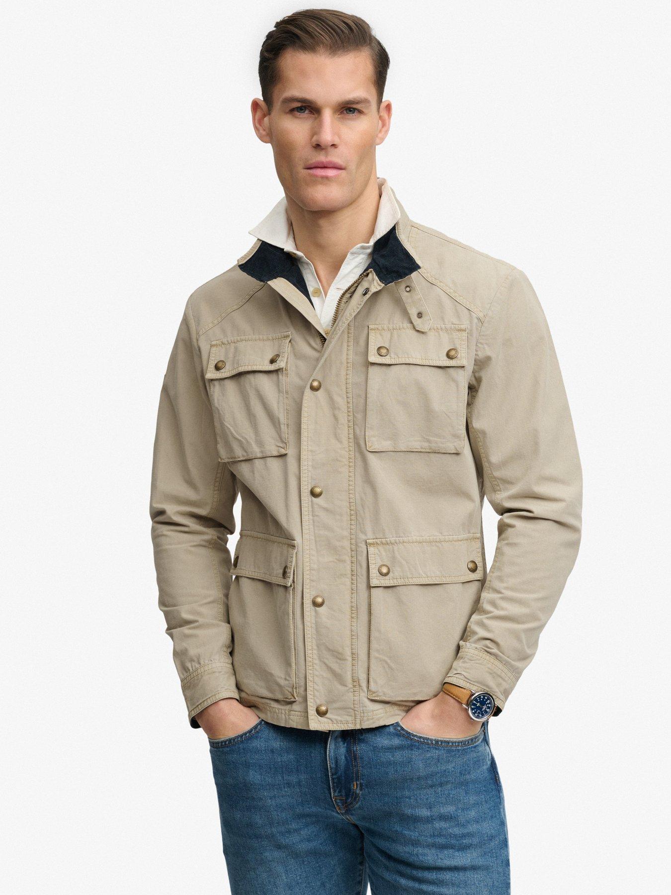 Image 6 of 6 of Superdry Superdry Merchant Ripstop Racer Jacket - Beige
