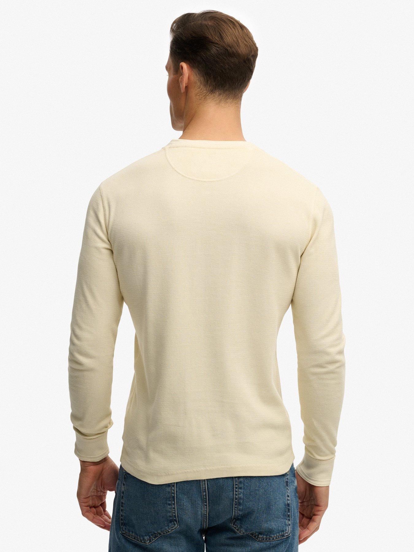 Image 2 of 6 of Superdry Lightweight Textured Grandad Top - Cream