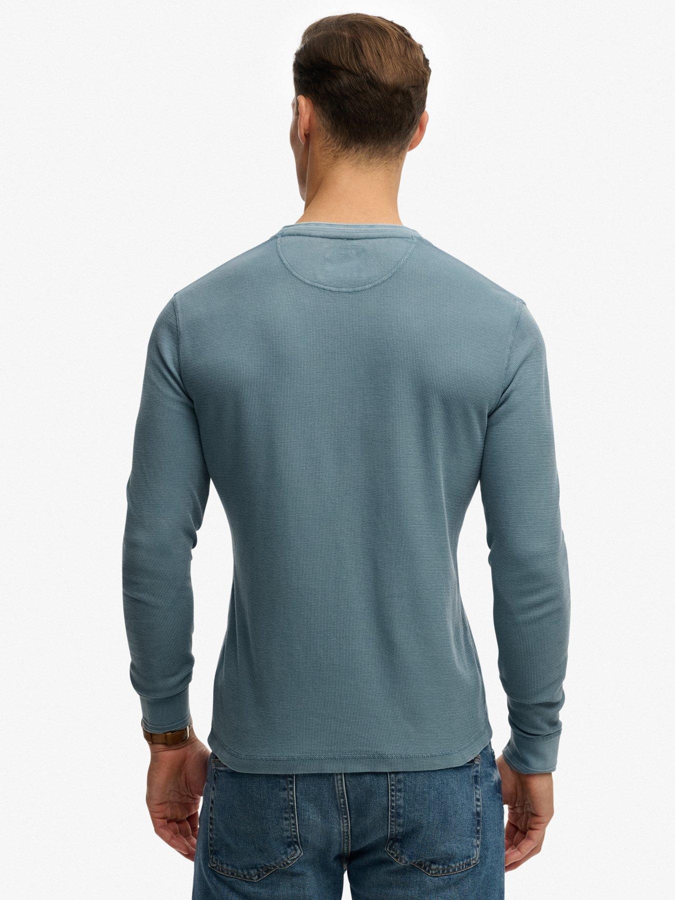 Image 2 of 5 of Superdry Superdry Lightweight Textured Grandad Top - Blue