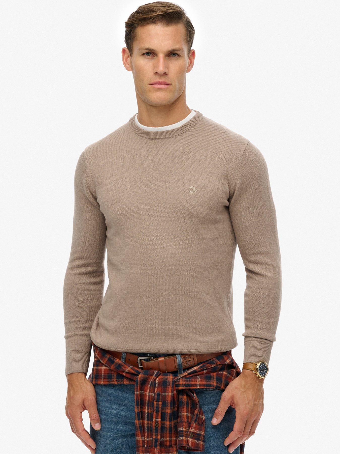 Superdry Essentials Cotton Knitted Jumper - Brown