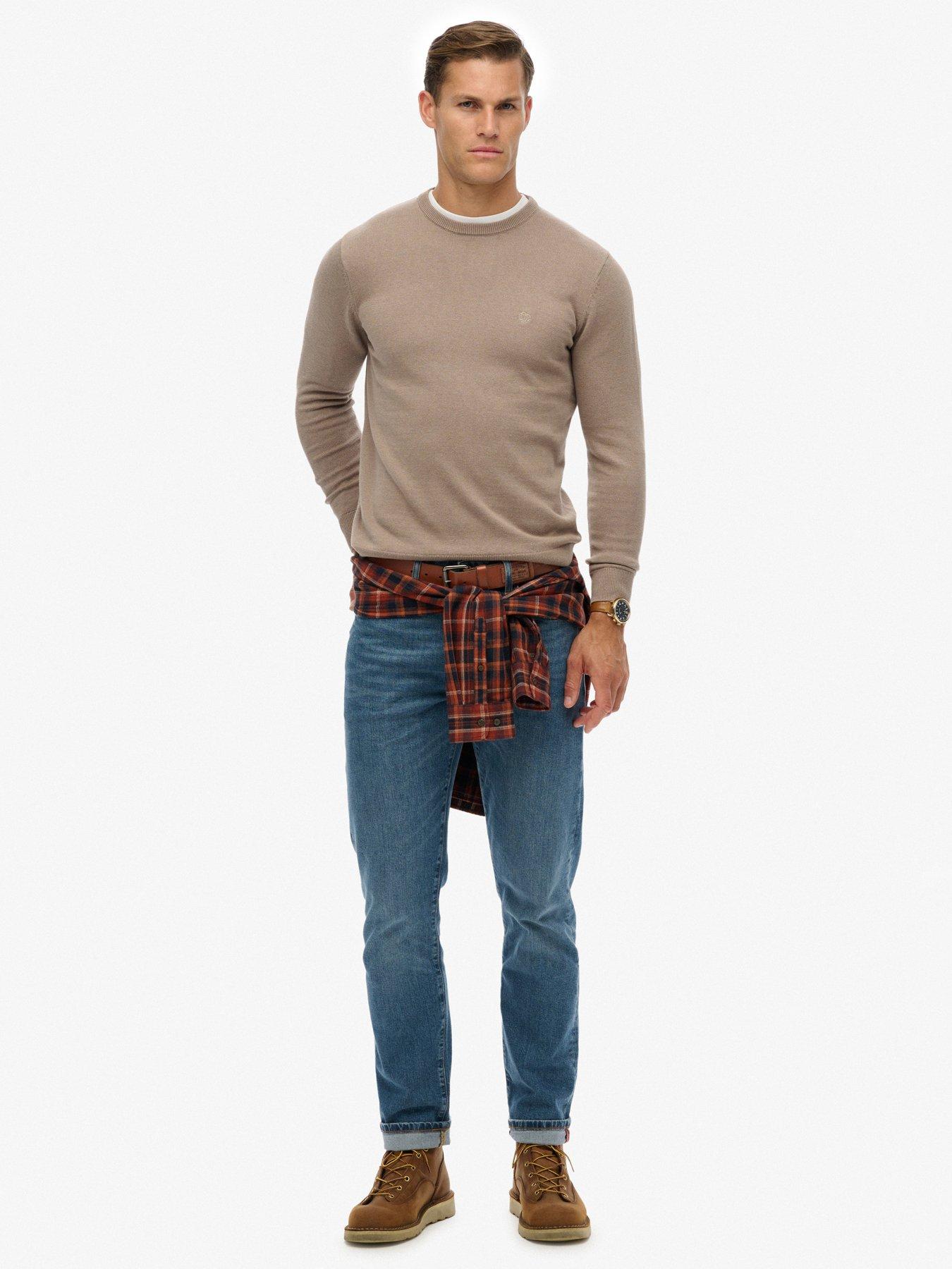 Image 3 of 4 of Superdry Essentials Cotton Knitted Jumper - Brown