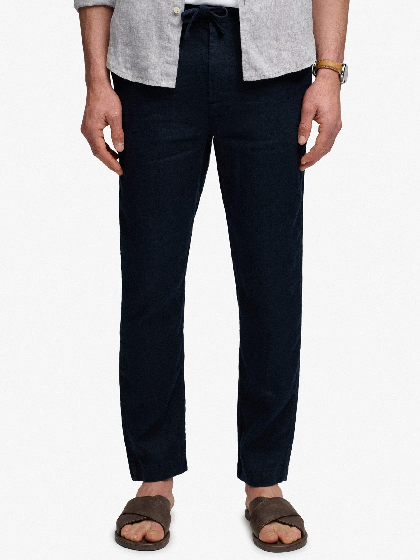 Superdry Superdry Essential Woven Trousers, Navy, Size L, Men