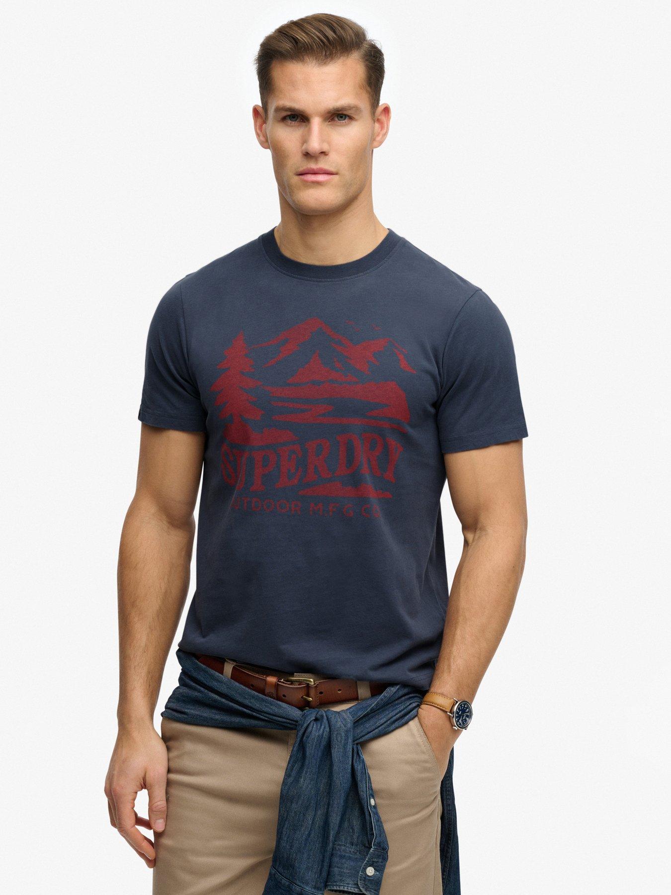 Superdry Retro Outdoor Relaxed T-Shirt, Navy, Size 2Xl, Men