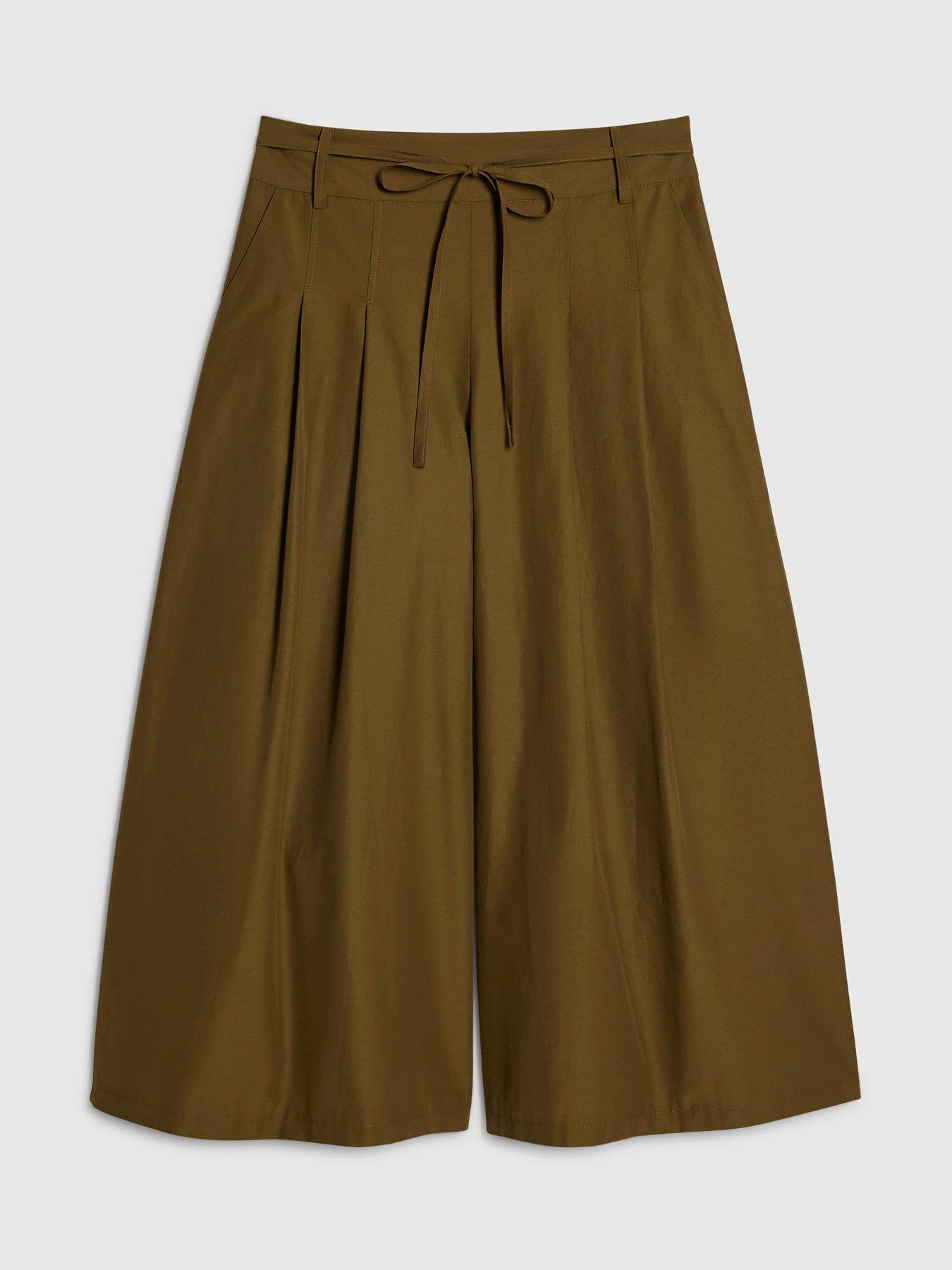 Image 6 of 6 of River Island Sadie Poplin Culotte - Green