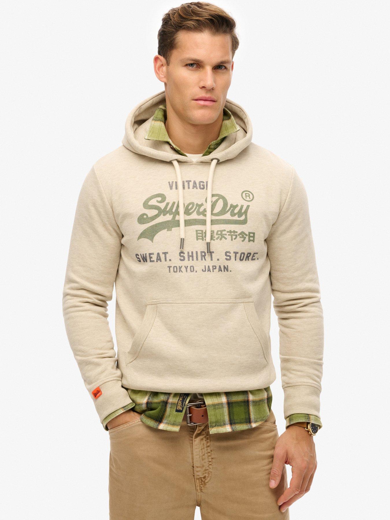 Superdry Vintage Logo Heritage Relaxed Hoodie - Cream