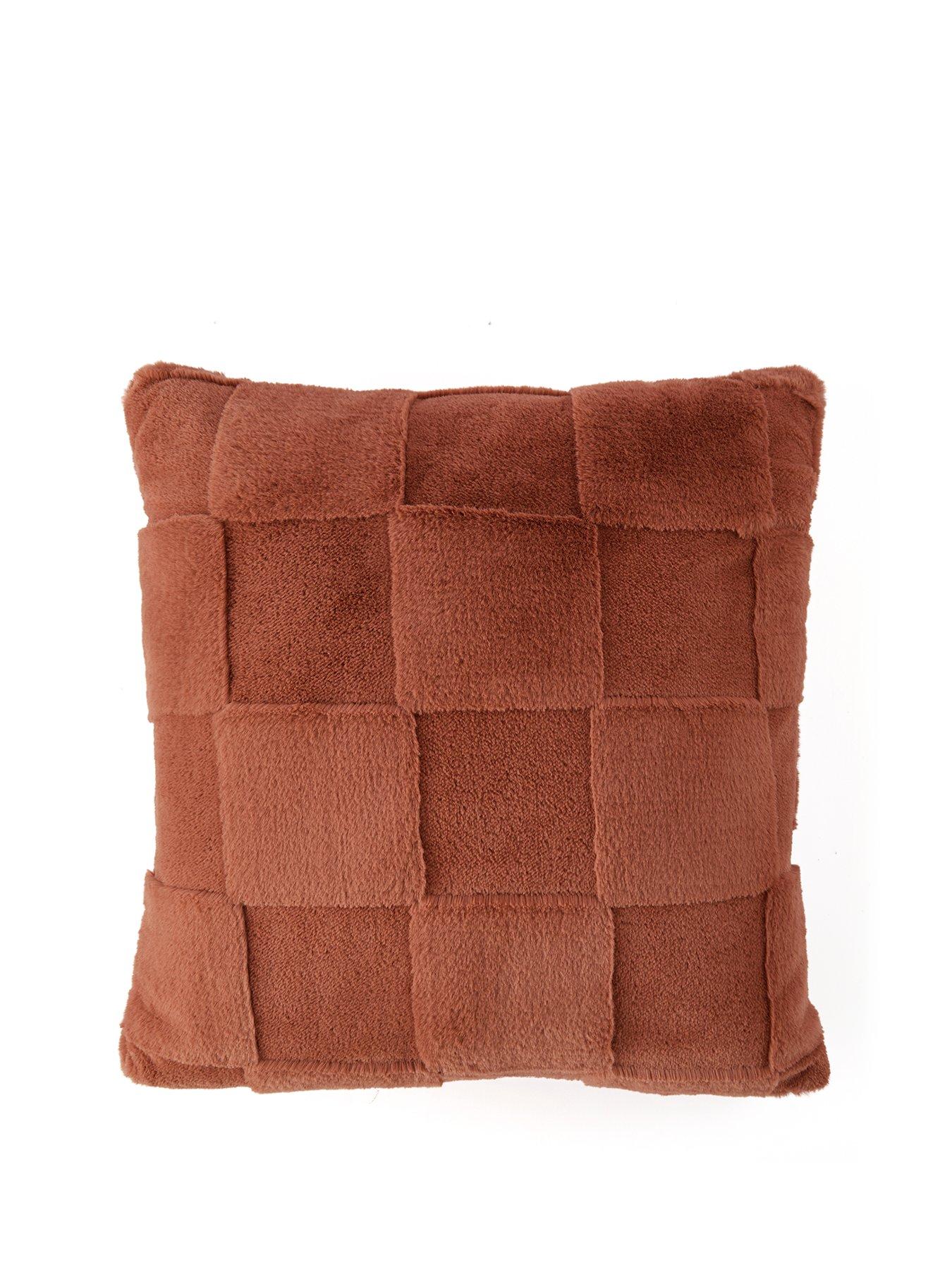 Image 2 of 7 of The Very Collection Checkerboard Faux Fur Cushion