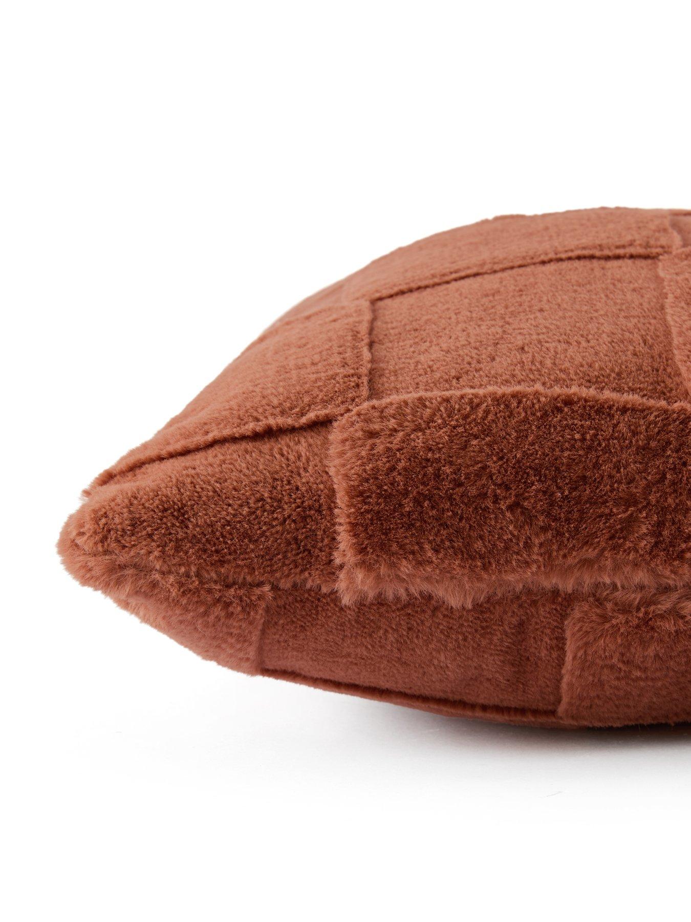 Image 3 of 7 of The Very Collection Checkerboard Faux Fur Cushion