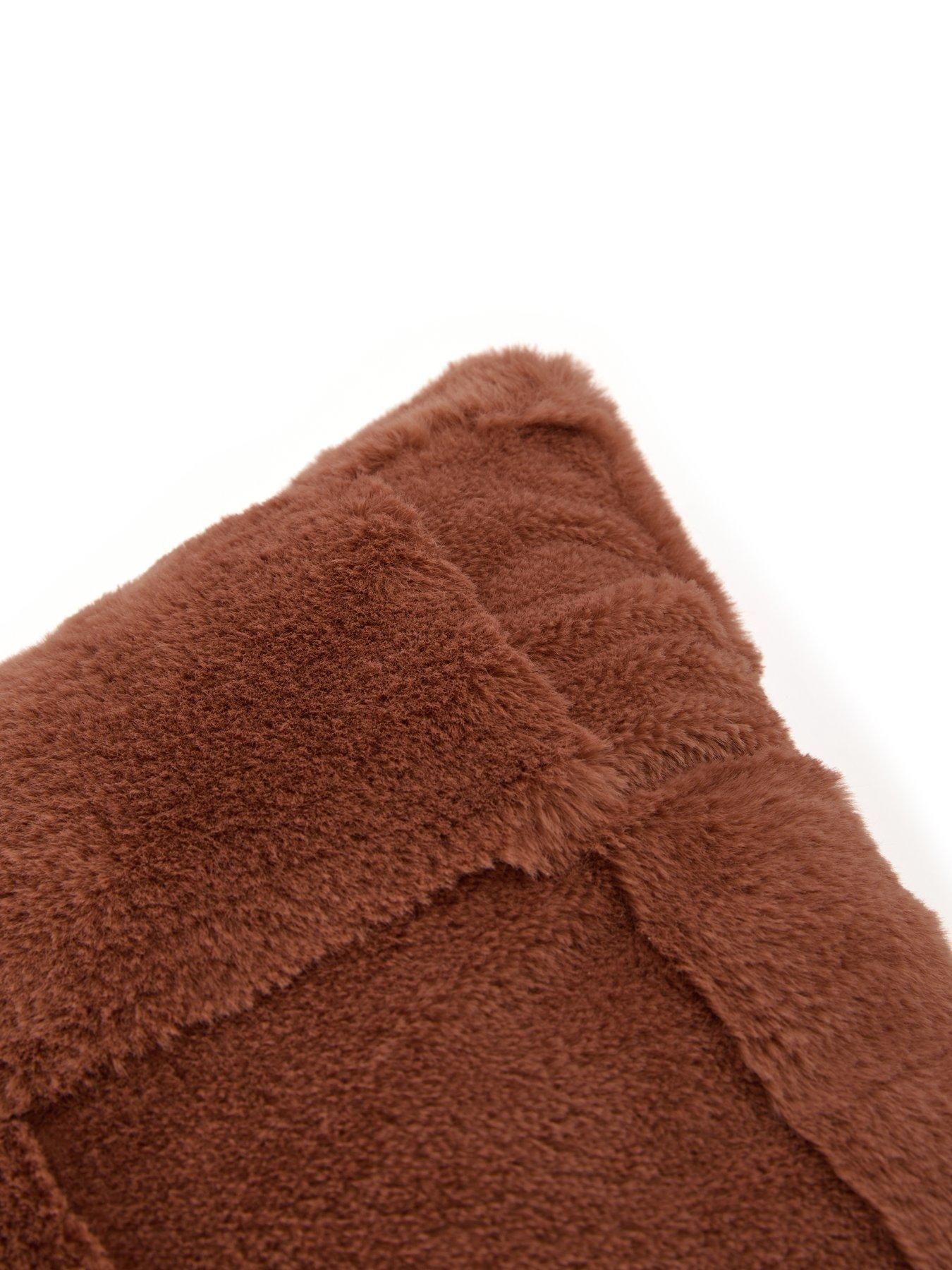 Image 4 of 7 of The Very Collection Checkerboard Faux Fur Cushion