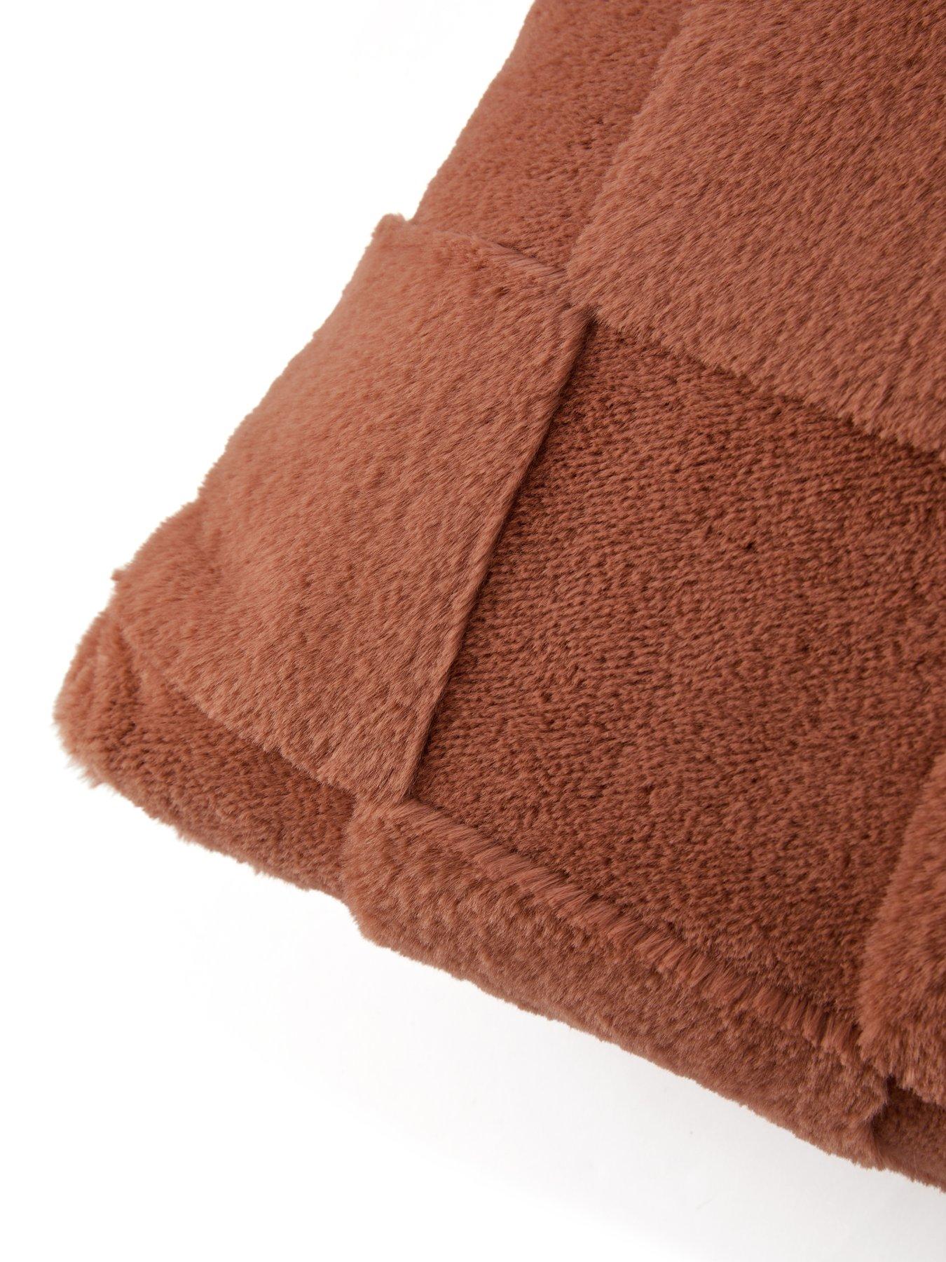 Image 5 of 7 of The Very Collection Checkerboard Faux Fur Cushion