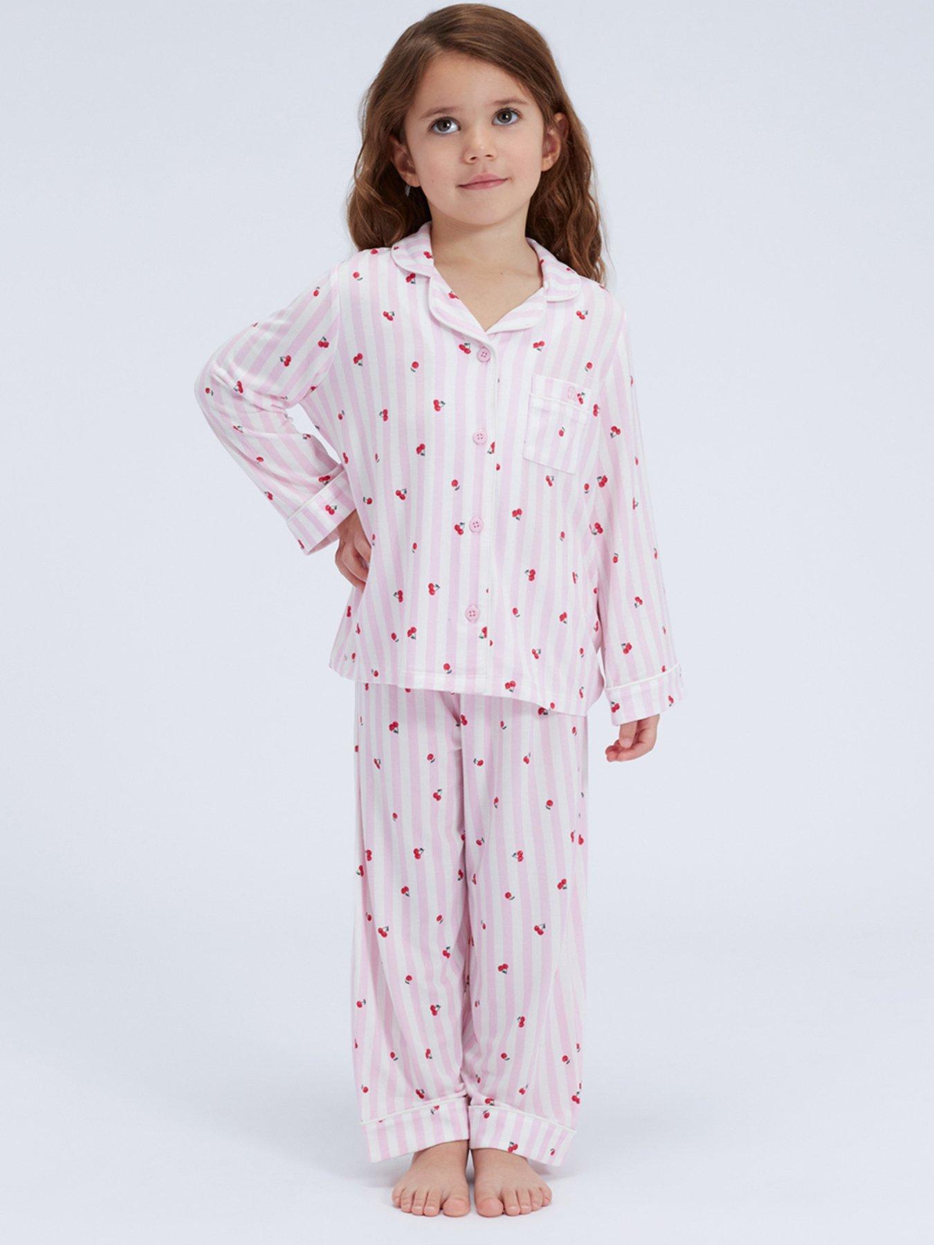 Boux Avenue Girls Cherry Stripe Modal Pyjamas - Pink Mix | Very