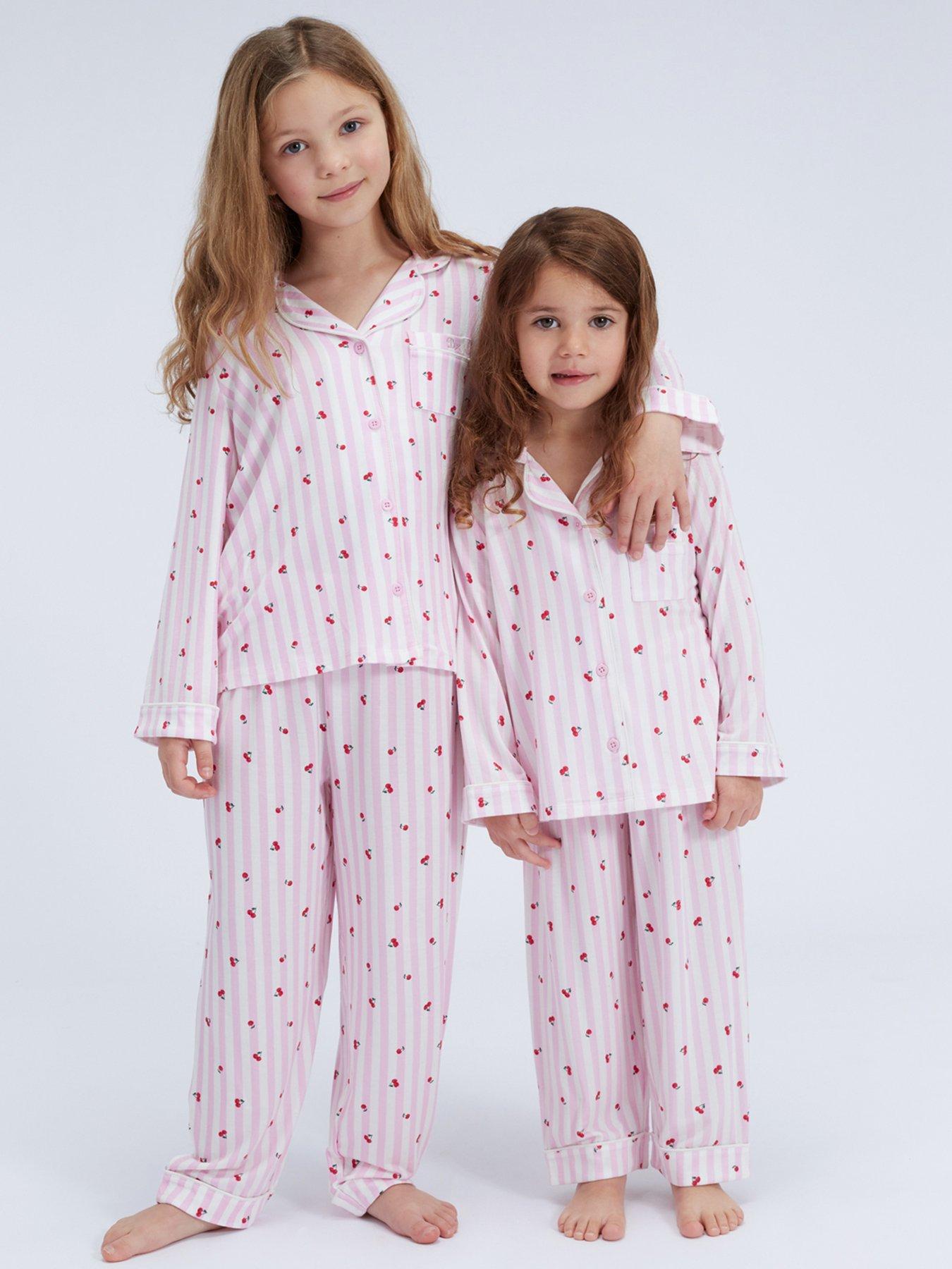 Boux Avenue Girls Cherry Stripe Modal Pyjamas - Pink Mix | Very