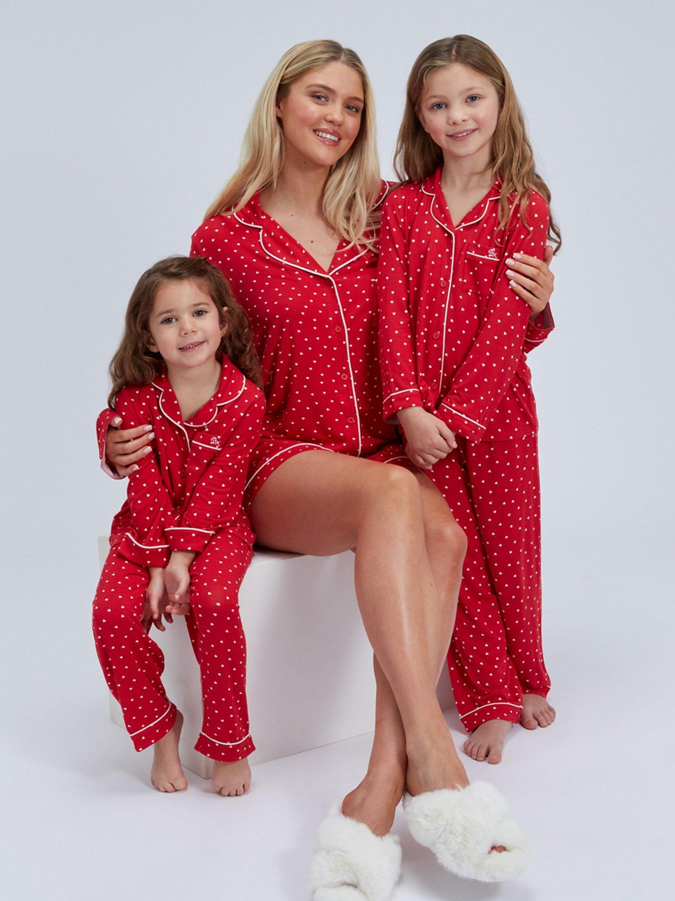 Boux Avenue Girls Heart Modal Pyjamas - Red Mix