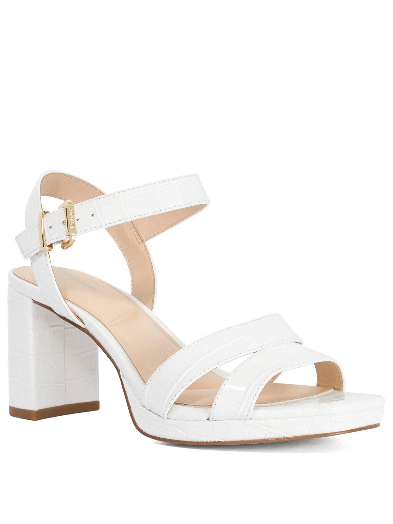 Image 2 of 5 of Dune London Manifesting Block Heel Sandals - White