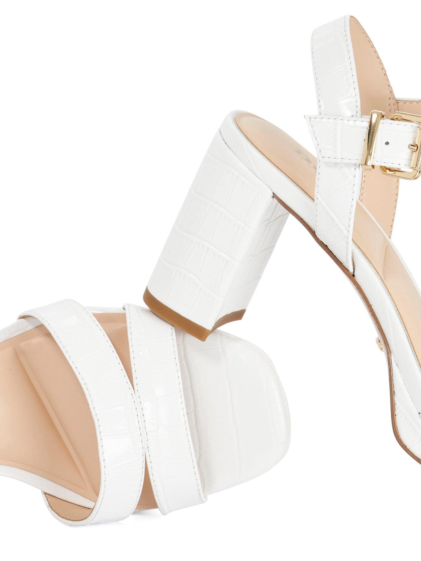 Image 5 of 5 of Dune London Manifesting Block Heel Sandals - White