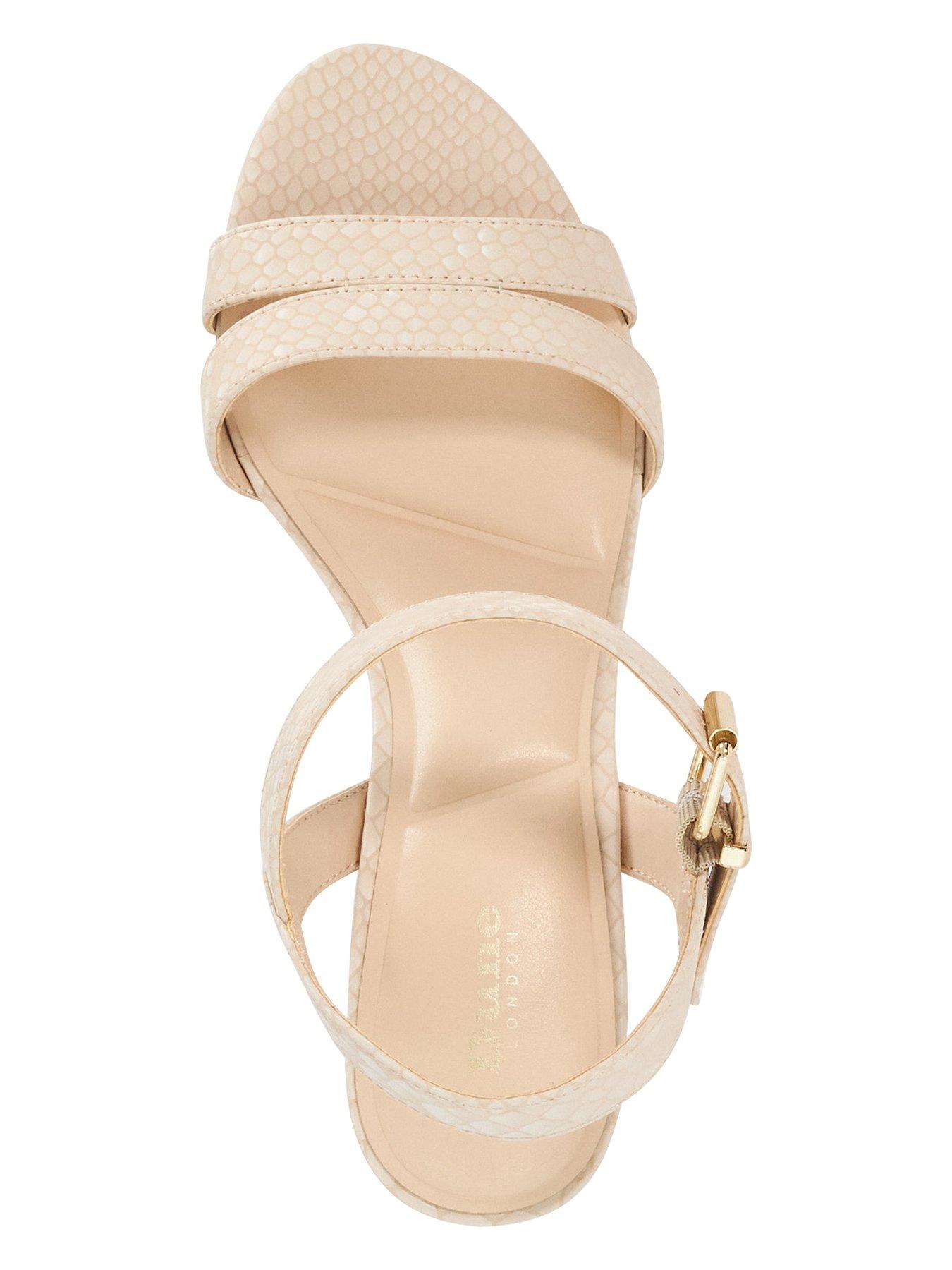 Image 4 of 6 of Dune London Merisa Block-Heeled Sandals - Cream