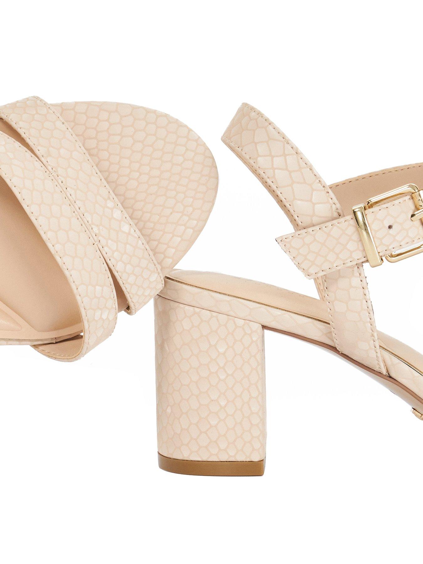 Image 5 of 6 of Dune London Merisa Block-Heeled Sandals - Cream
