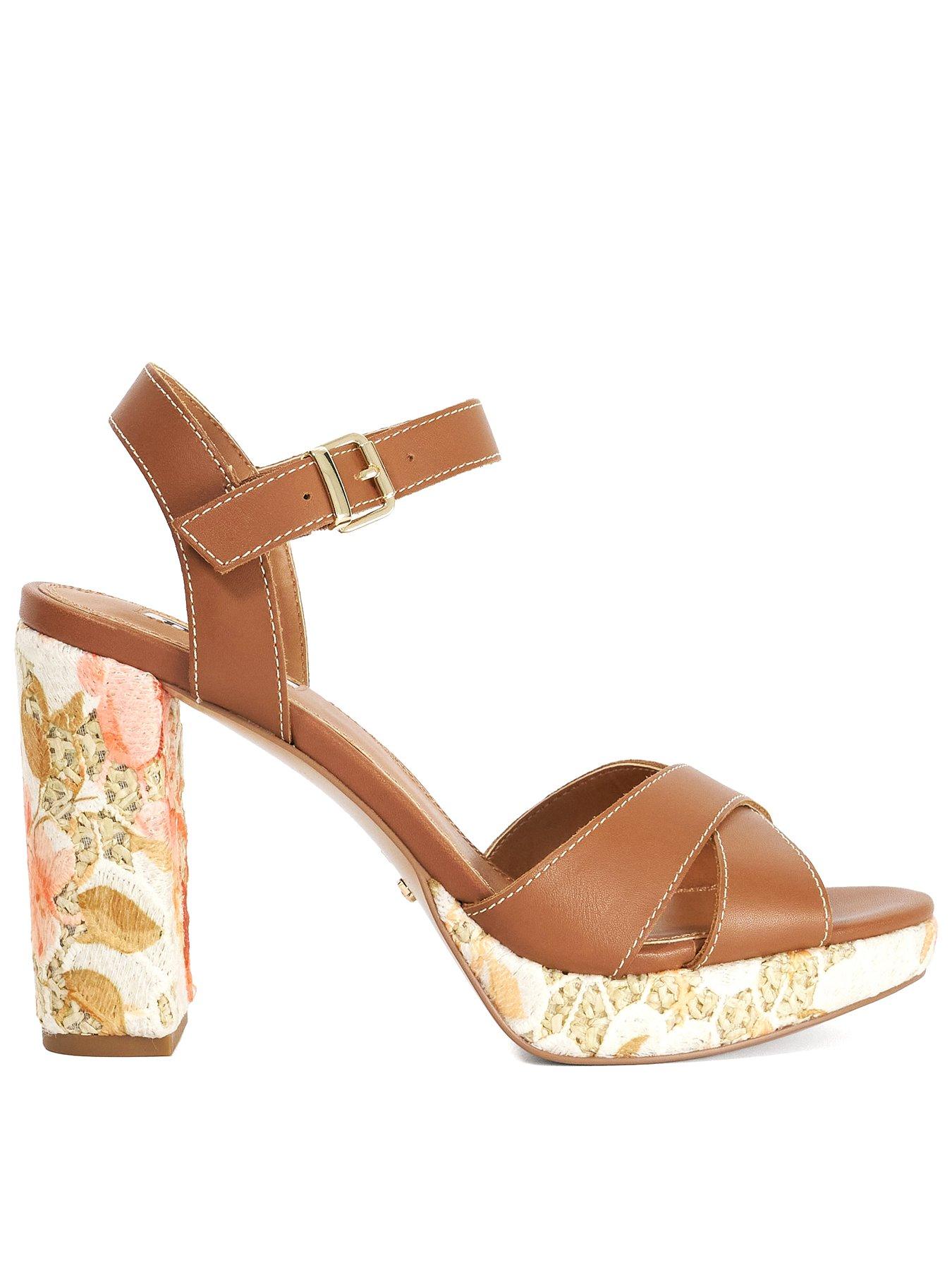 Dune London Monique Platform Block Heel - Tan