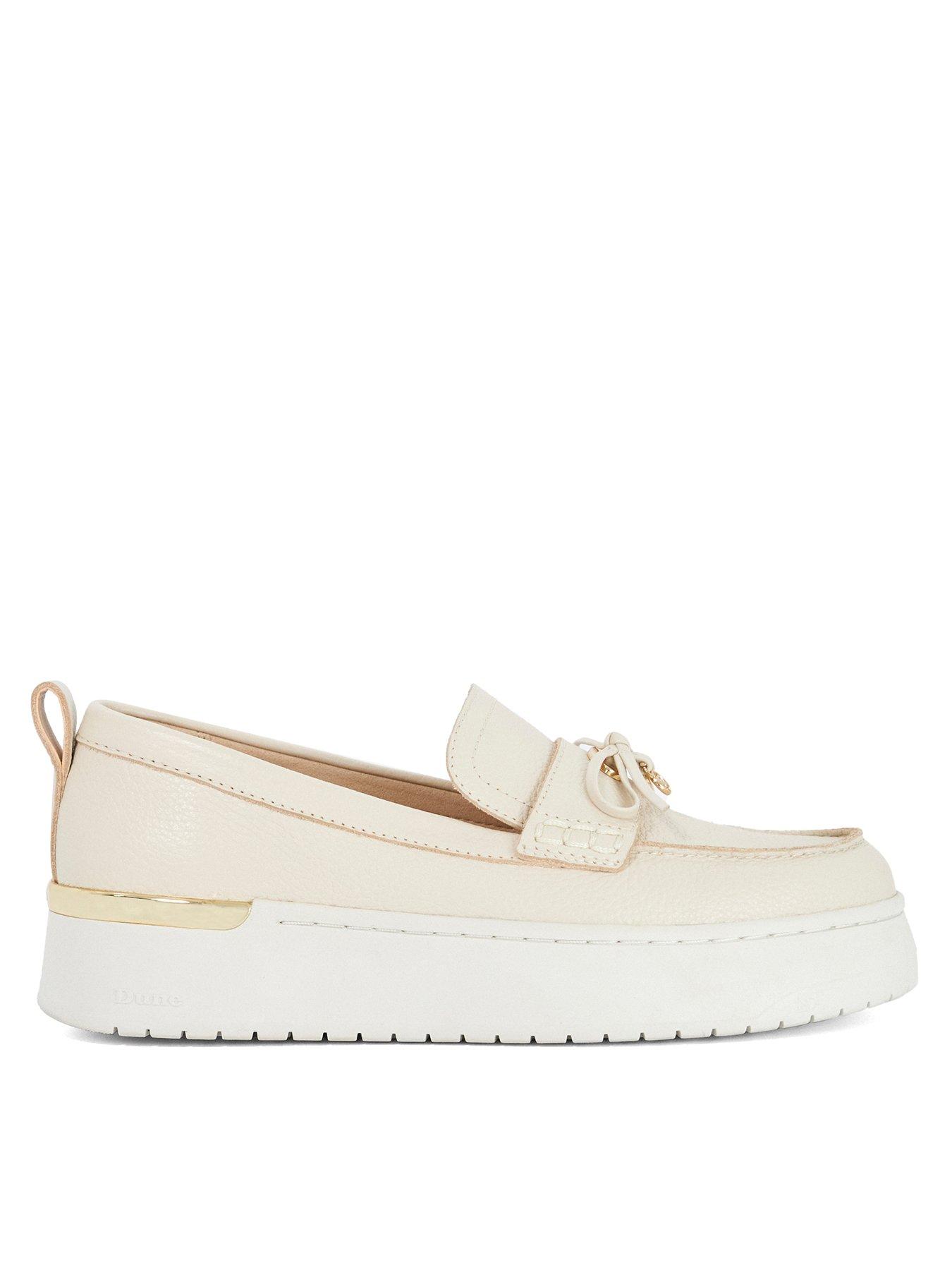 Dune London Glide Flatform Casual Loafer - White
