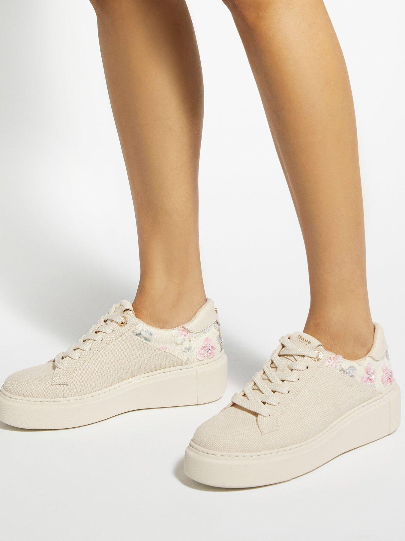Image 6 of 6 of Dune London Evienne Platform Trainer - Natural