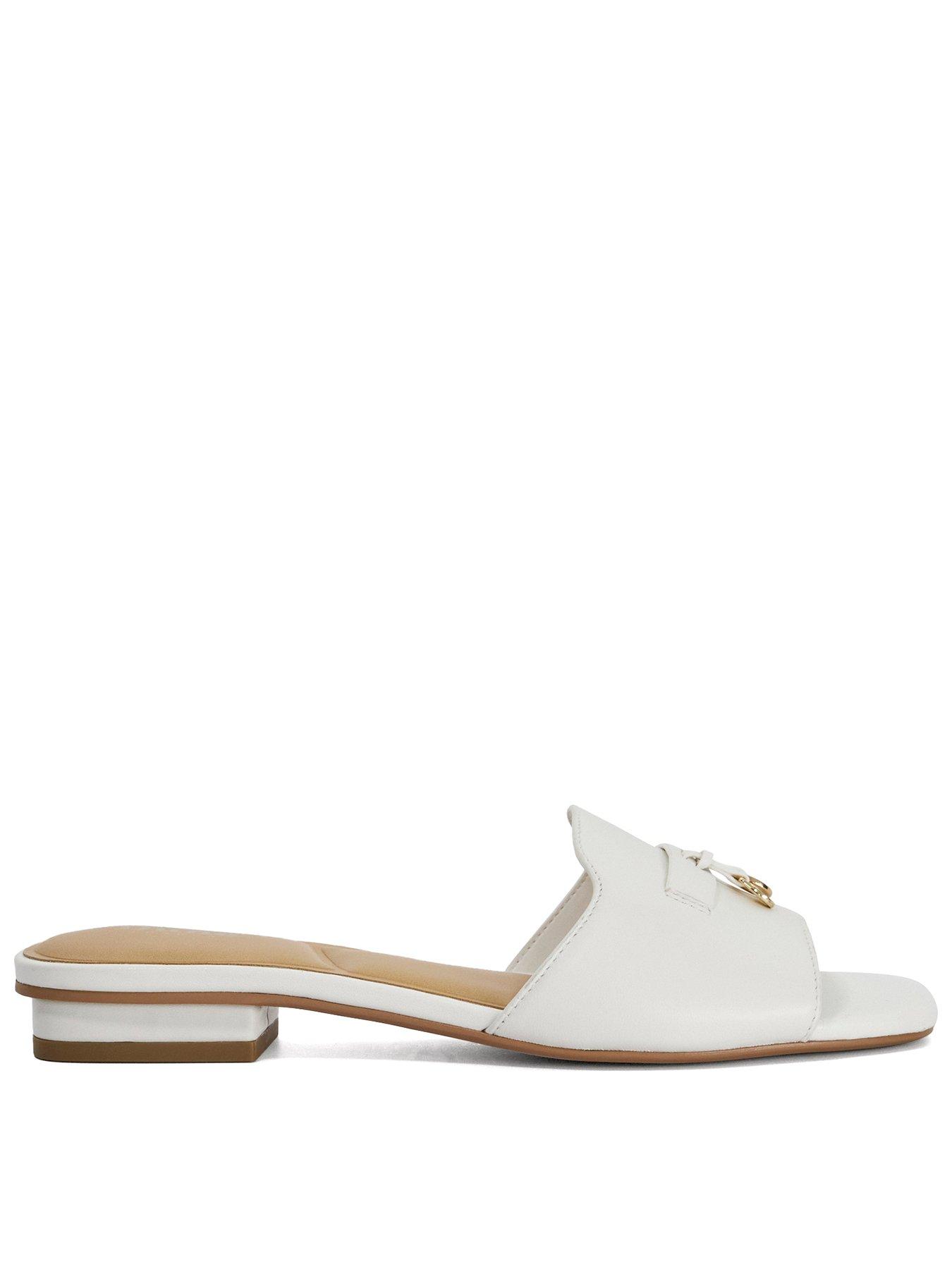 Image 1 of 5 of Dune London Lindo Flat Sandal - White