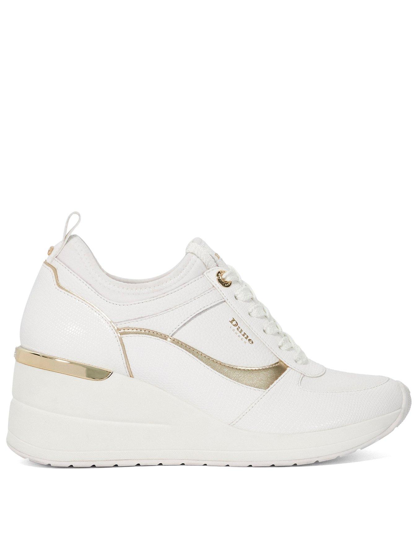 Dune London Elarah Trainer Wedge - White