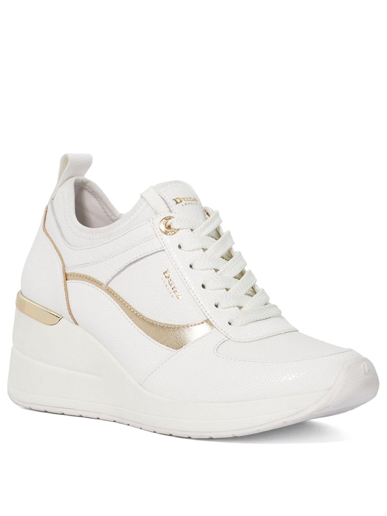 Image 2 of 6 of Dune London Elarah Trainer Wedge - White