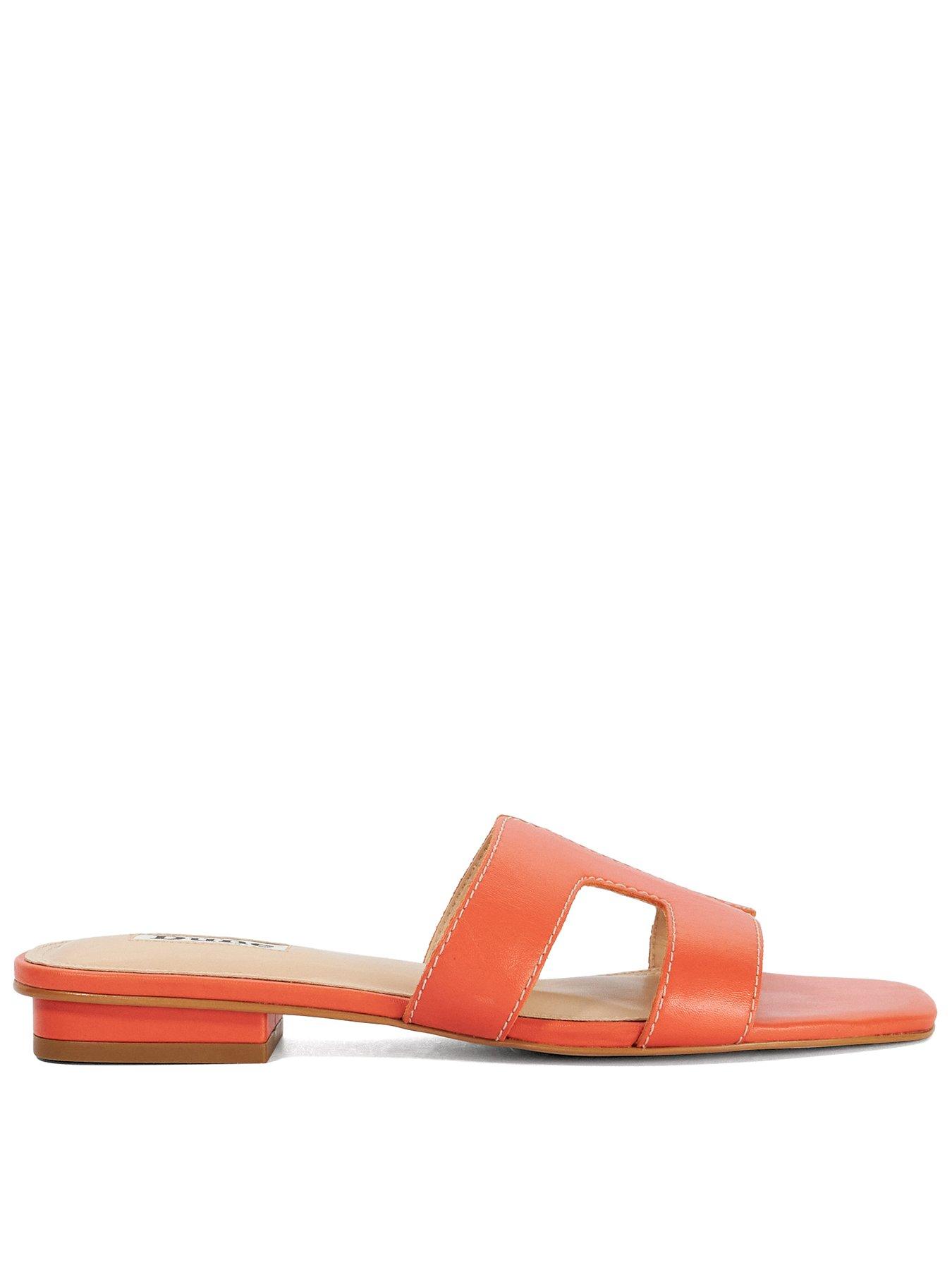 Image 1 of 6 of Dune London Loupe Smart Slider Sandals - Orange
