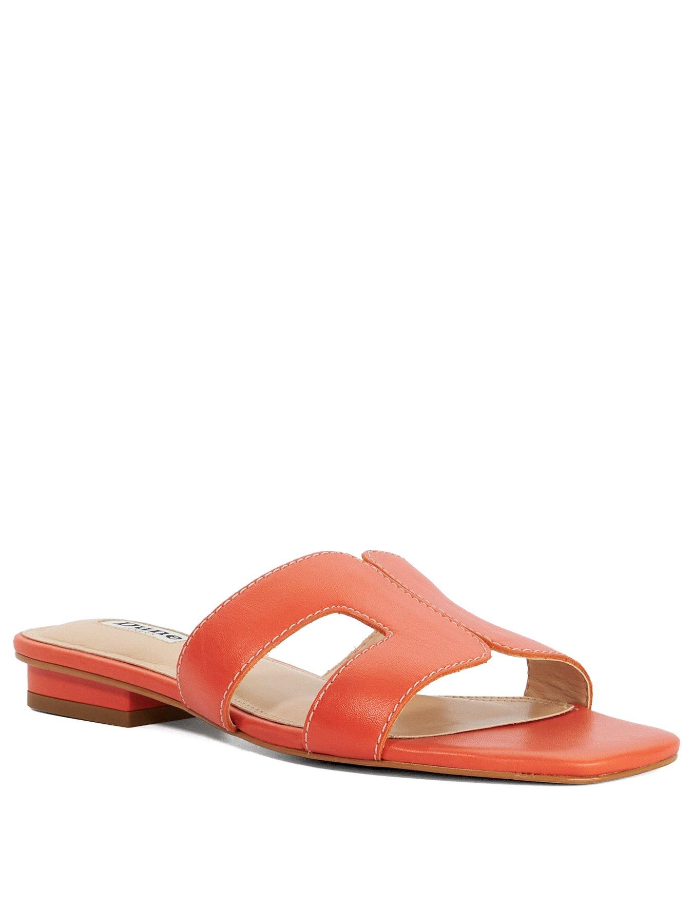 Image 2 of 6 of Dune London Loupe Smart Slider Sandals - Orange