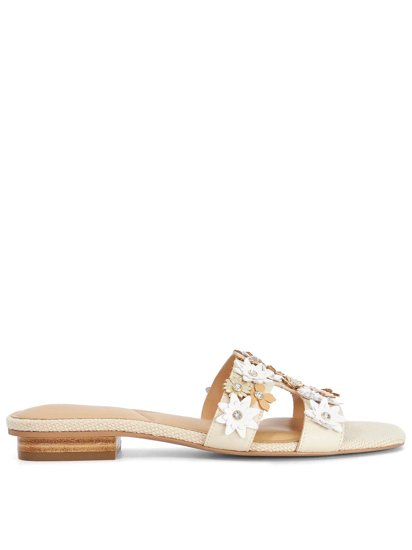 Image 1 of 5 of Dune London Loupes Smart Slider Sandals - Ecru